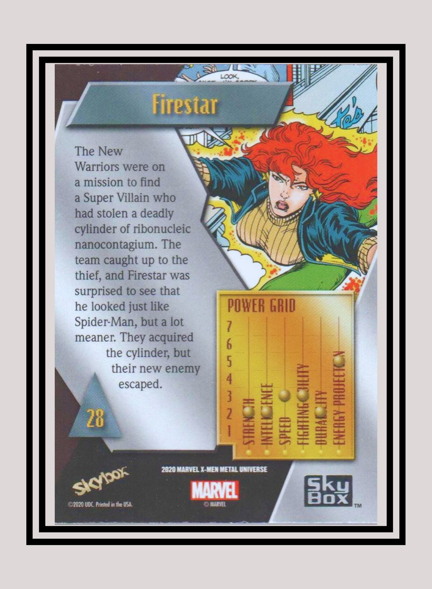 Marvel! 1x Firestar - Base Low Series (#028 - 2021 Upper Deck X-Men Metal Universe)