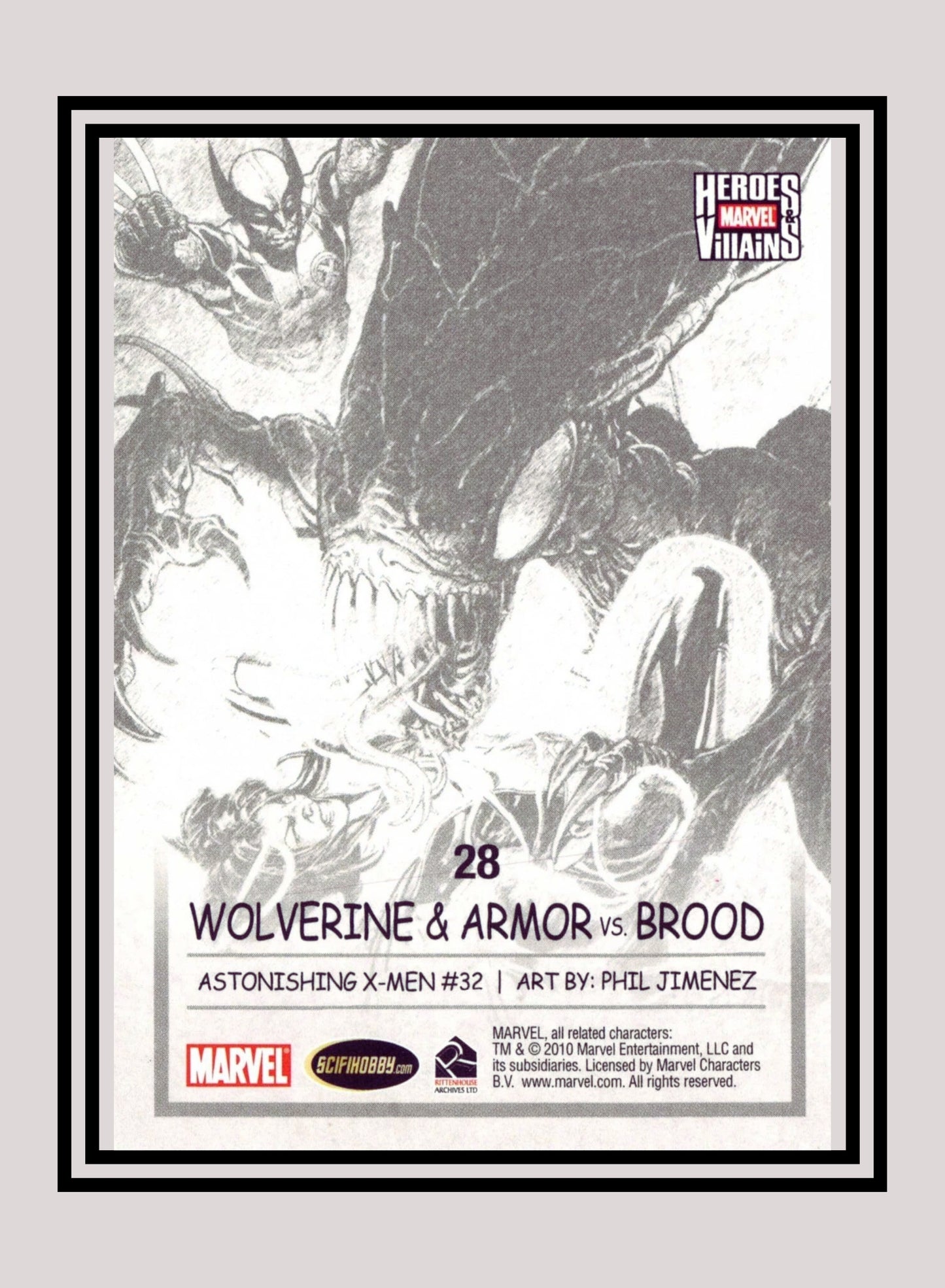 Marvel! 1x Wolverine & Armor vs. Brood - Base (#28 - 2010 Rittenhouse Marvel Heroes & Villains)