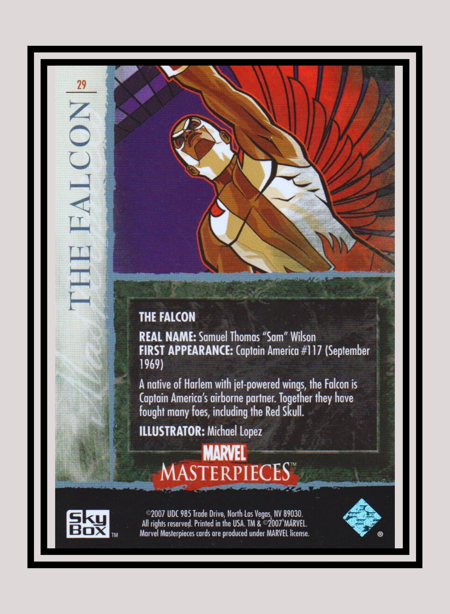 Marvel! 1x The Falcon - Base (#29 - 2007 Upper Deck Marvel Masterpieces)