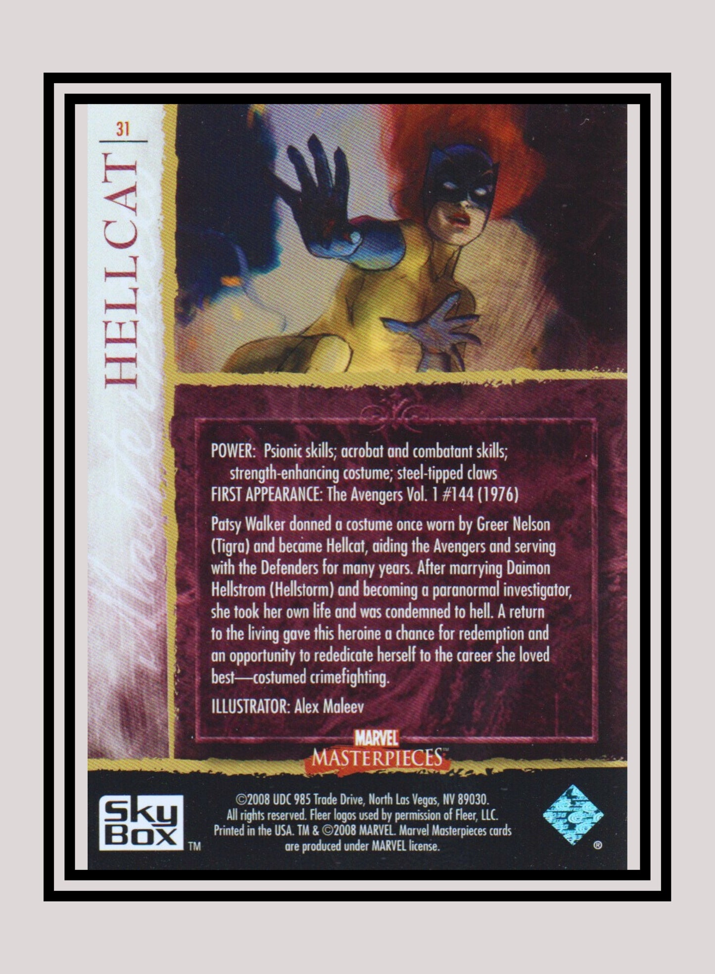 Marvel! 1x Hellcat - Base (#31 - 2008 Upper Deck Marvel Masterpieces Series 2)