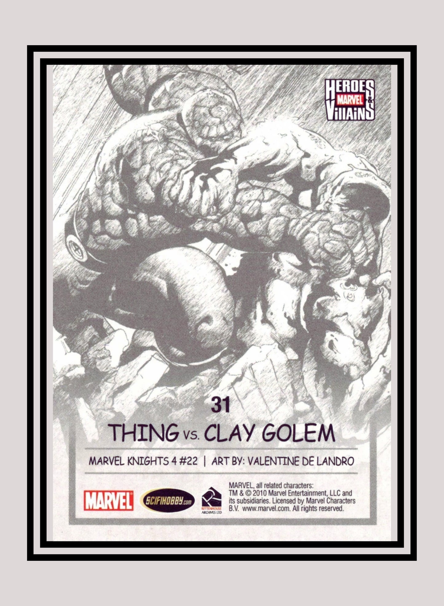 Marvel! 1x Thing vs. Clay Golem - Base (#31 - 2010 Rittenhouse Marvel Heroes & Villains)
