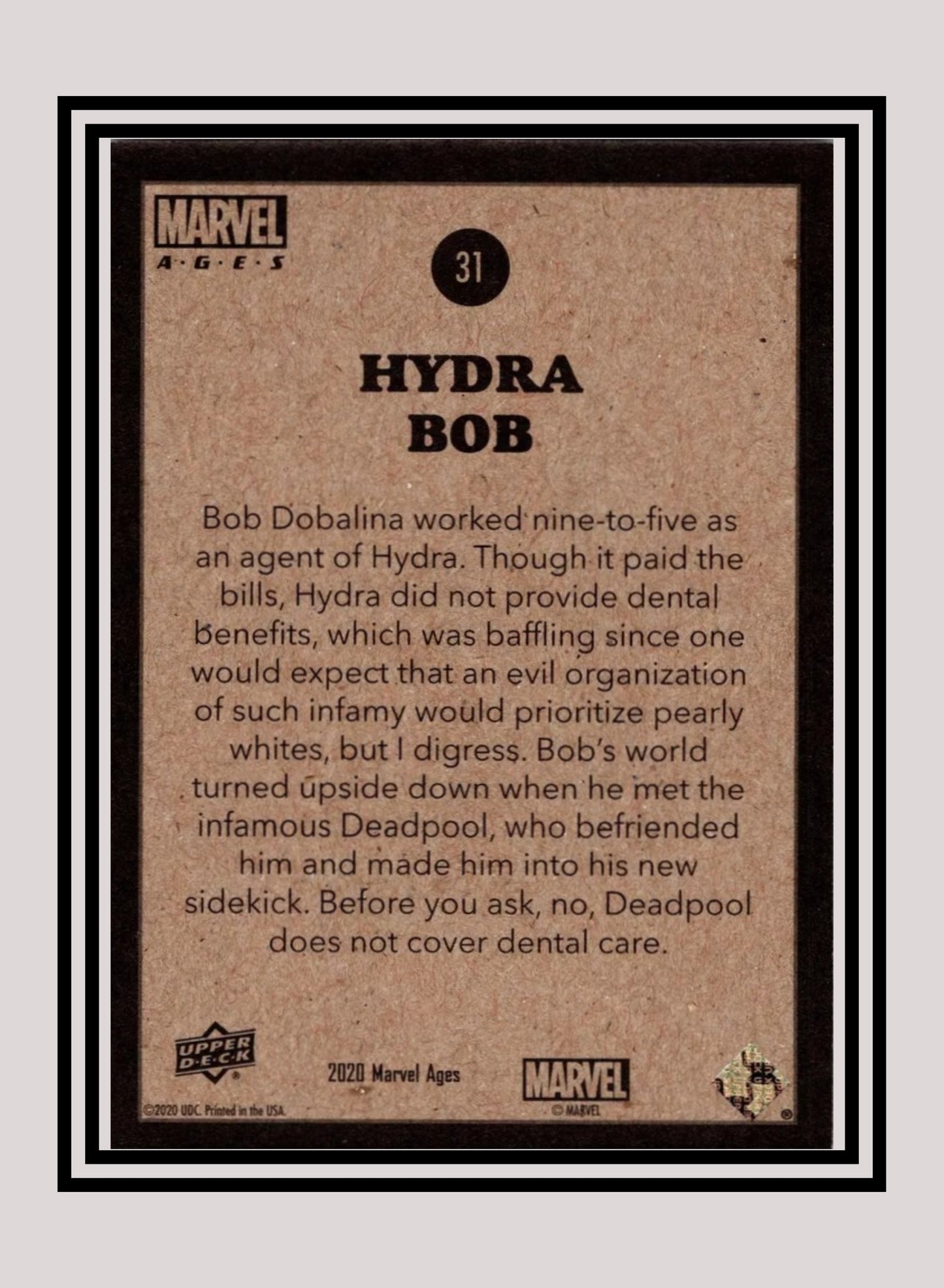Marvel! 1x Hydra Bob - Base (#031 - 2020 Upper Deck Marvel Ages)