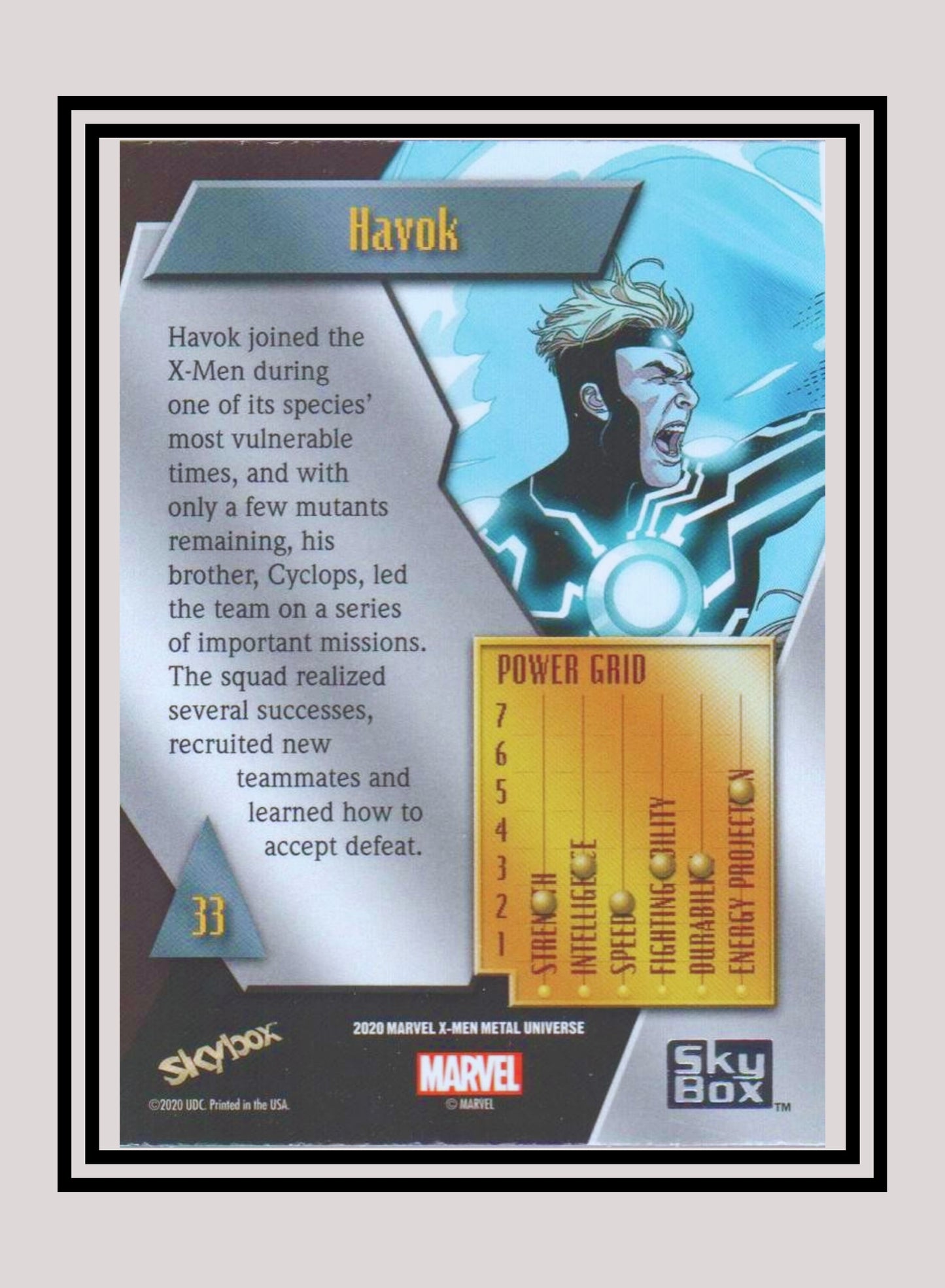 Marvel! 1x Havok - Base Low Series (#033 - 2021 Upper Deck X-Men Metal Universe)