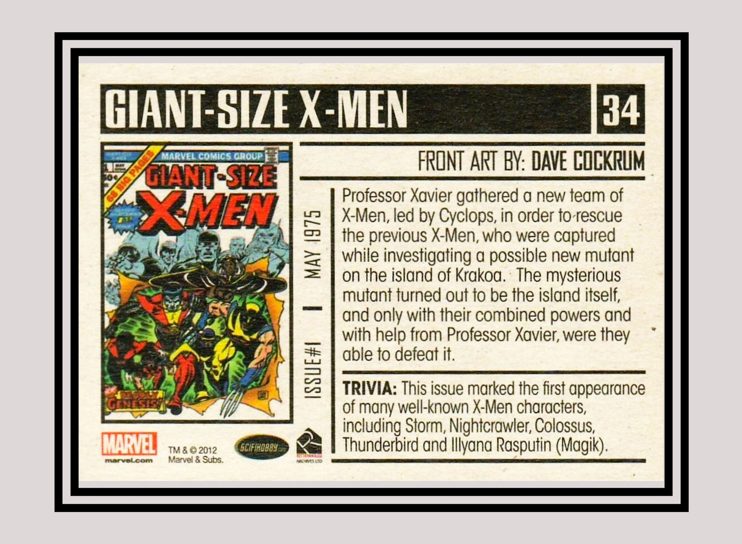 Marvel! 1x Giant Size X-Men #1 - Base (#34 - 2012 Rittenhouse Marvel Bronze Age)