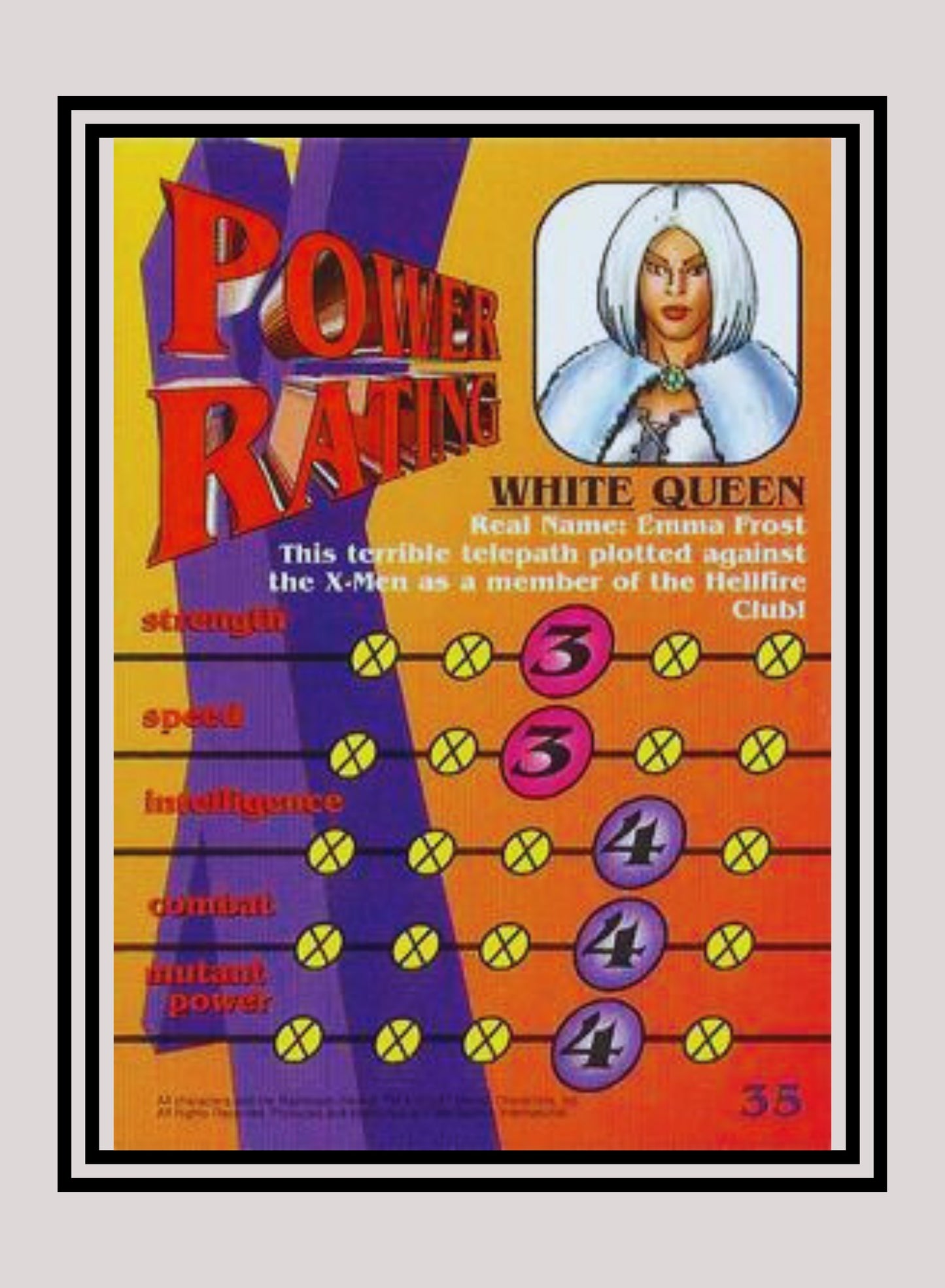 Marvel! 1x White Queen - Base (#35 - 1997 Fleer X-Men International)