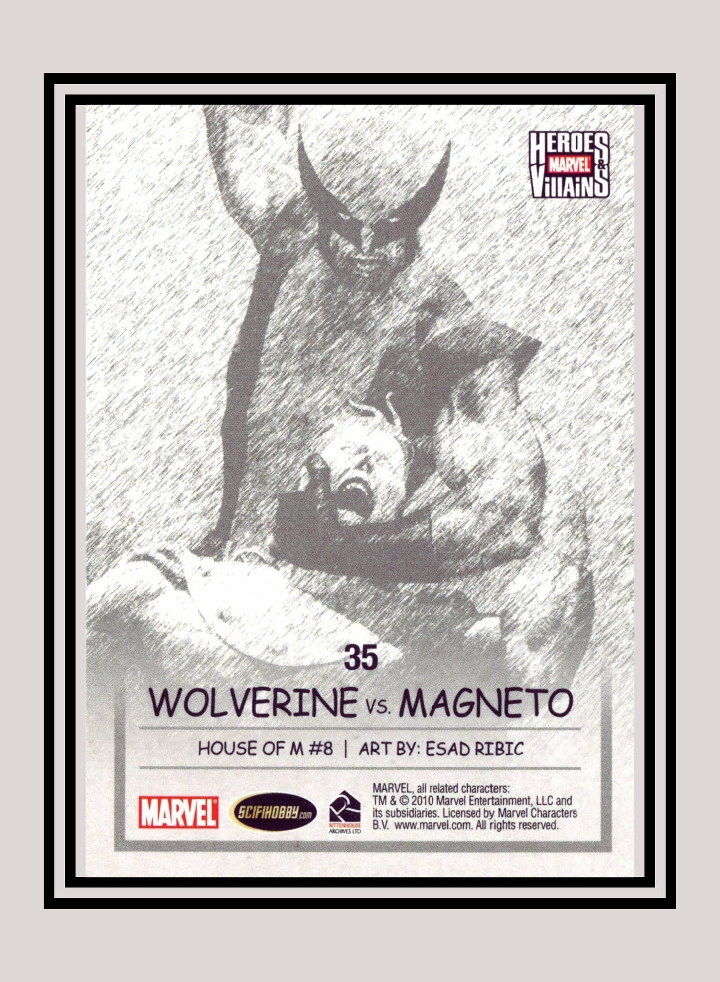 Marvel! 1x Wolverine vs. Magneto - Base (#35 - 2010 Rittenhouse Marvel Heroes & Villains)