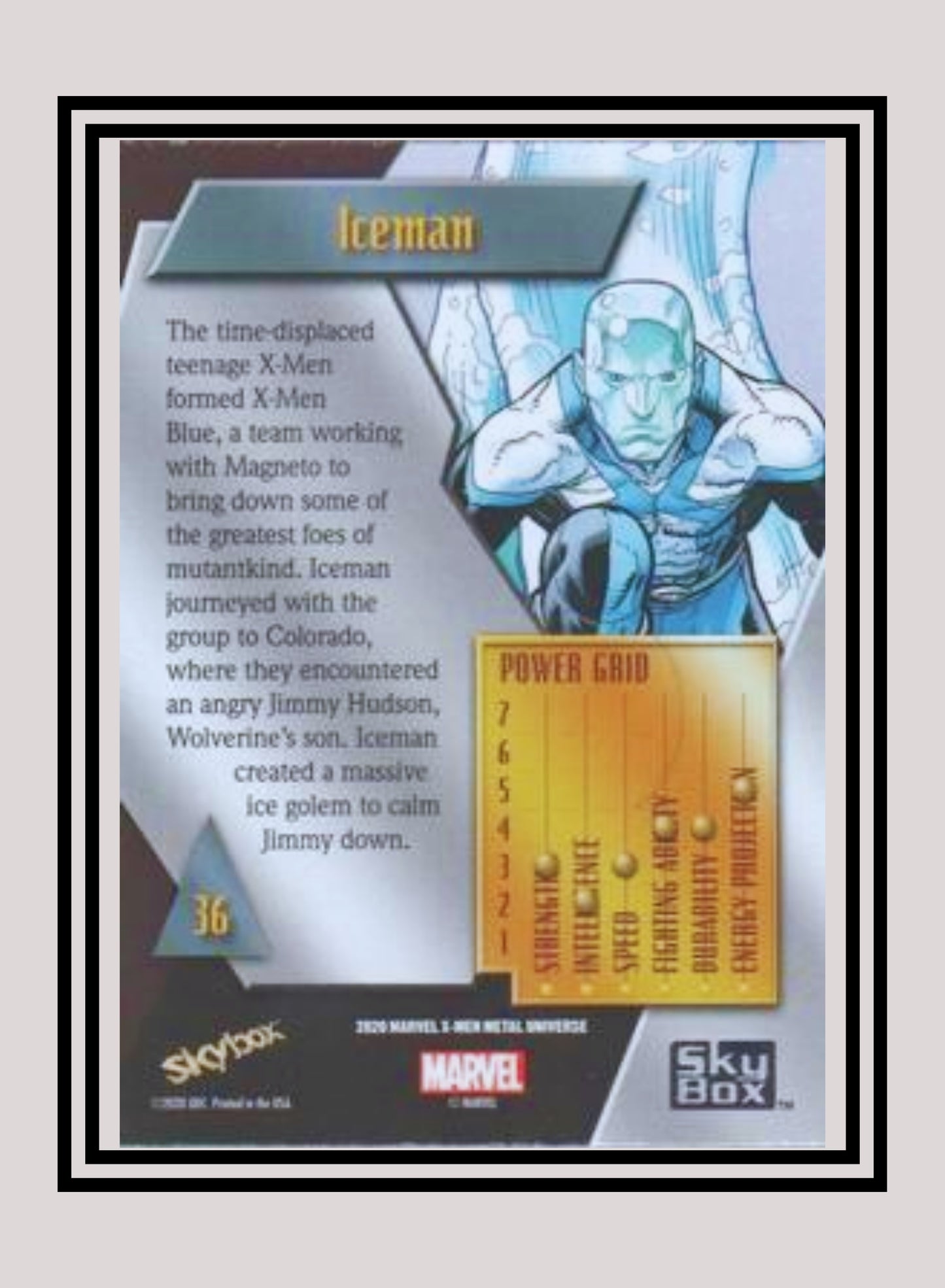 Marvel! 1x Iceman - Base Low Series (#036 - 2021 Upper Deck X-Men Metal Universe)