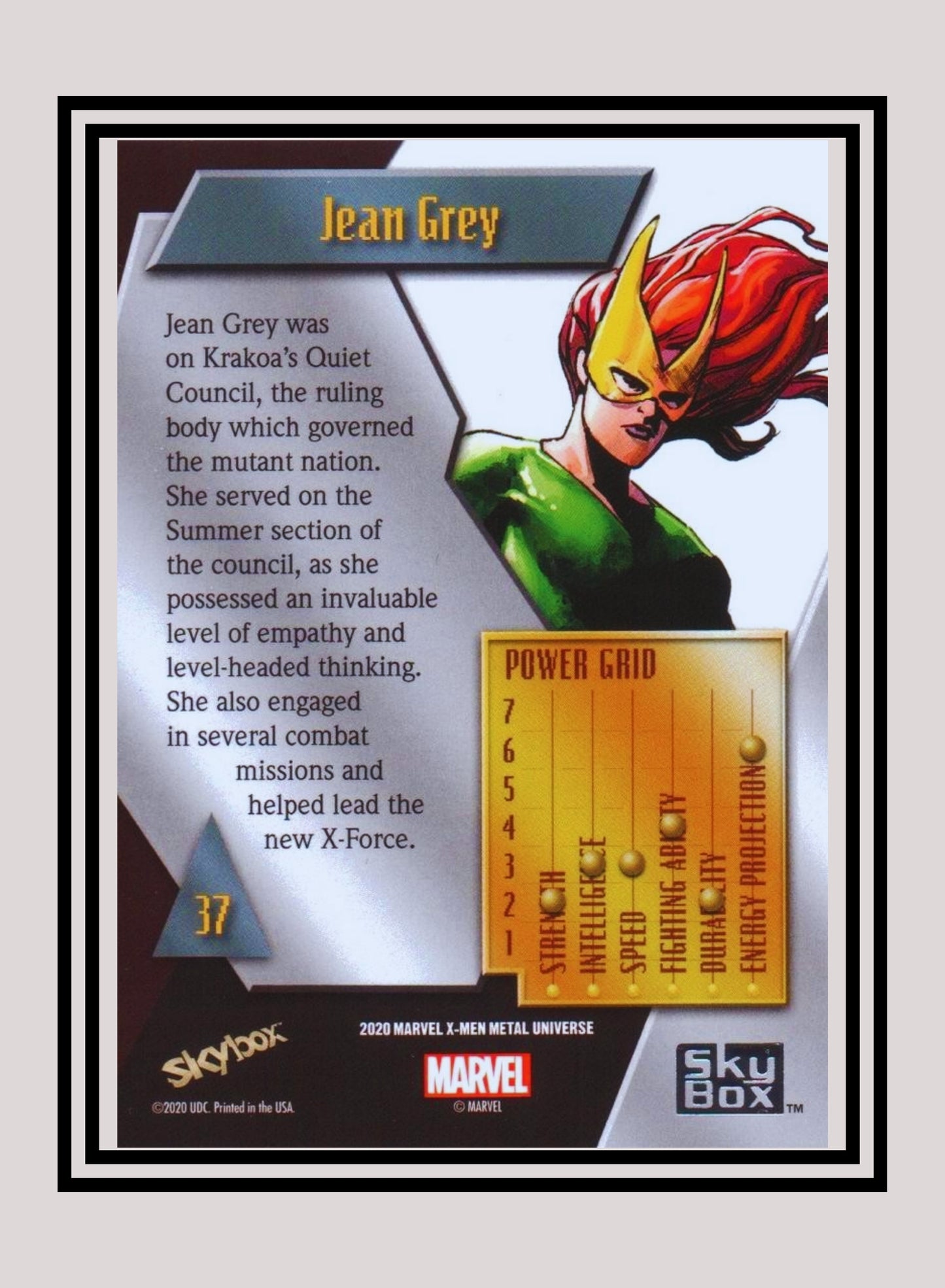 Marvel! 1x Jean Grey - Base Low Series (#037 - 2021 Upper Deck X-Men Metal Universe)