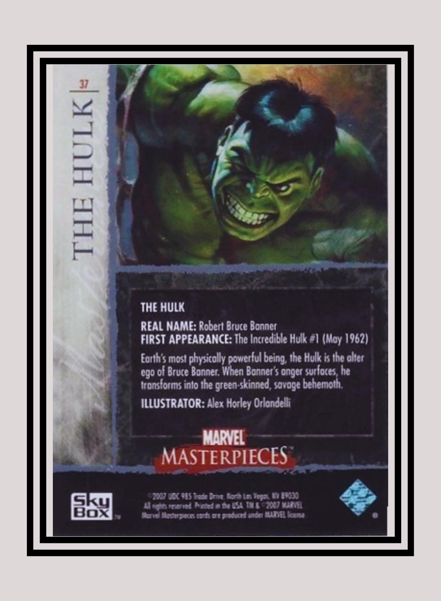 Marvel! 1x The Hulk - Base (#37 - 2007 Upper Deck Marvel Masterpieces)