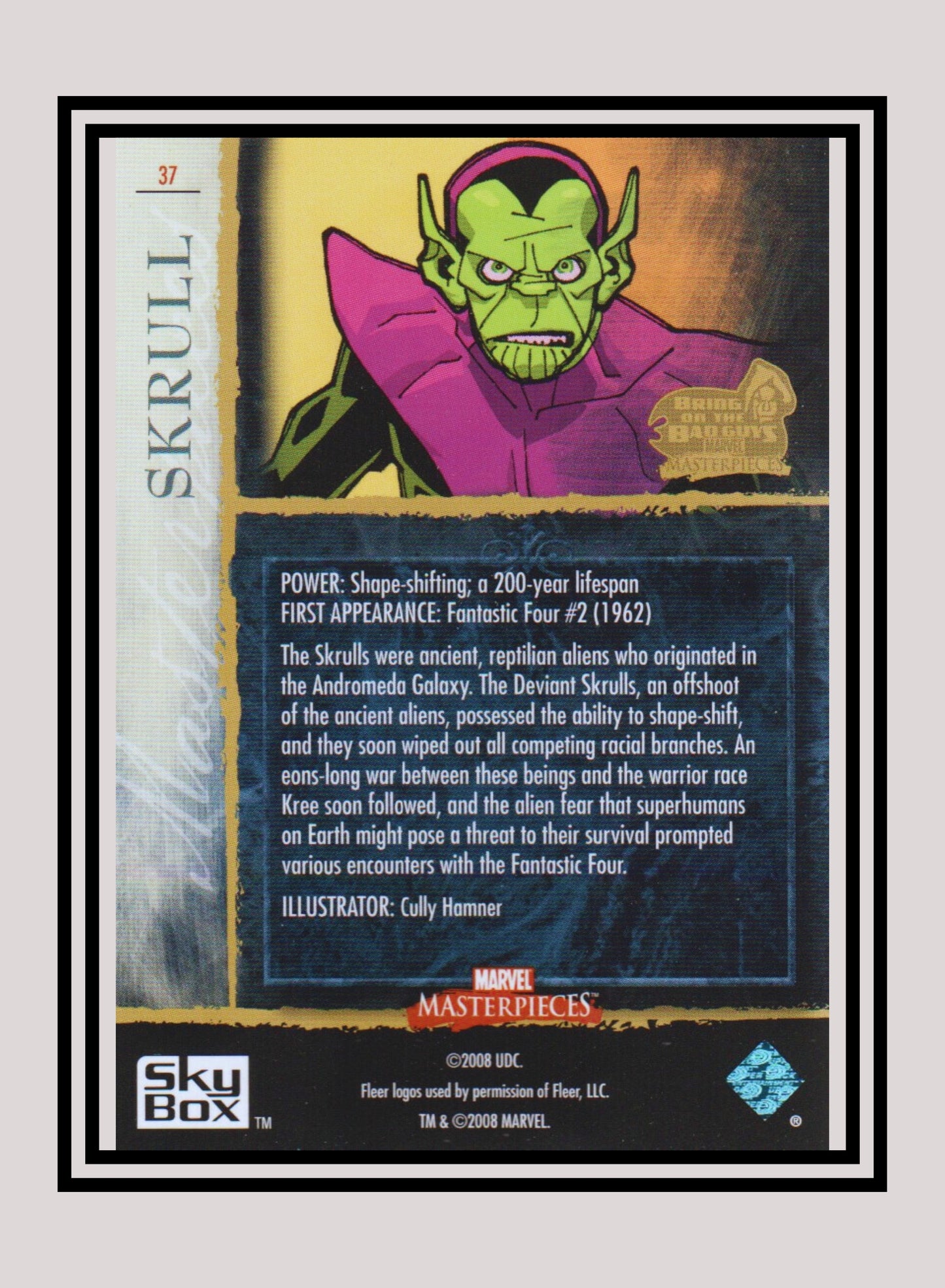 Marvel! 1x Skrull - Base (#37 - 2008 Upper Deck Marvel Masterpieces Series 3)