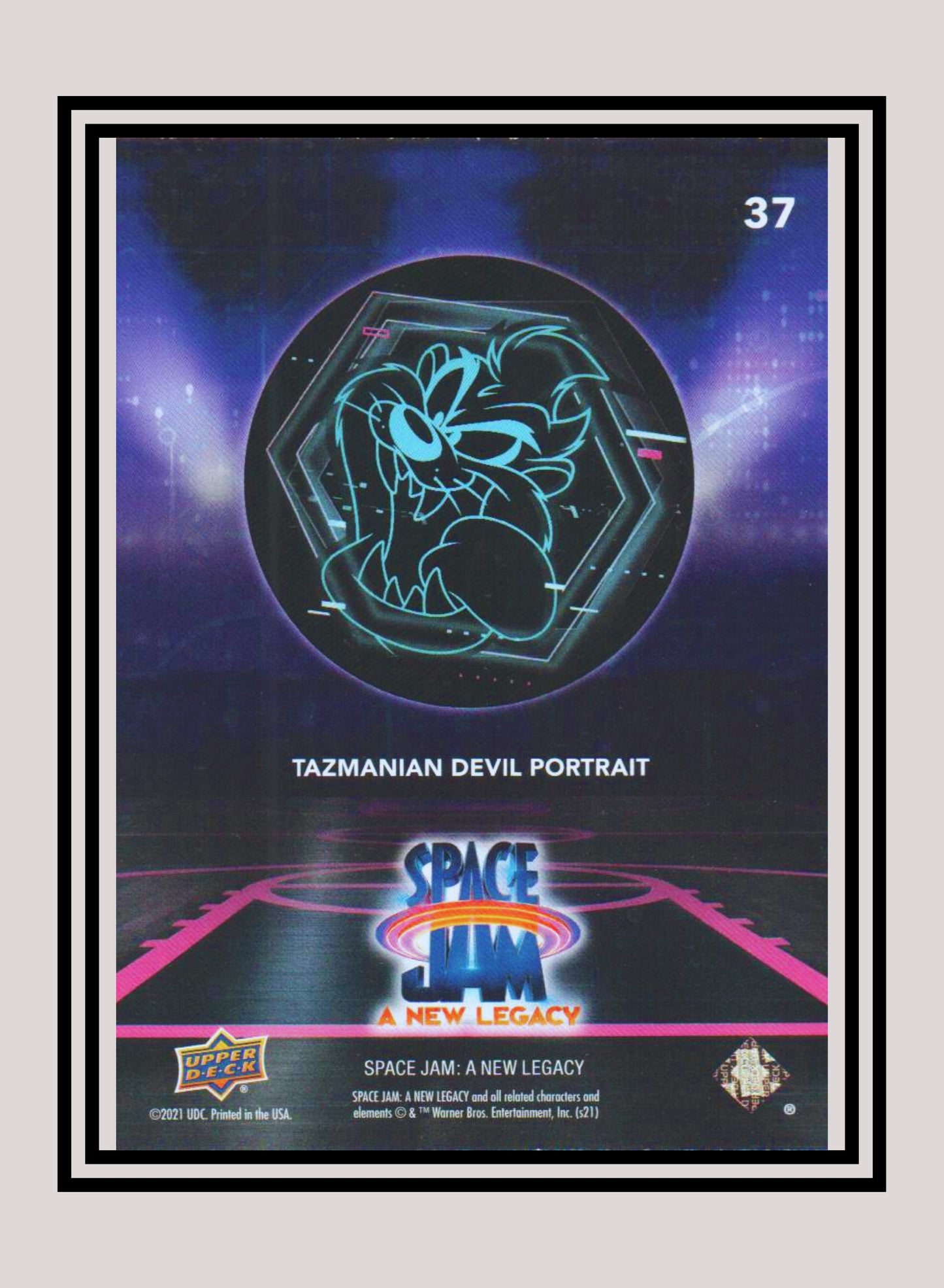 1x Taz Portrait - Base/Blue Parallel (#37 - 2021 Upper Deck Space Jam: A New Legacy)