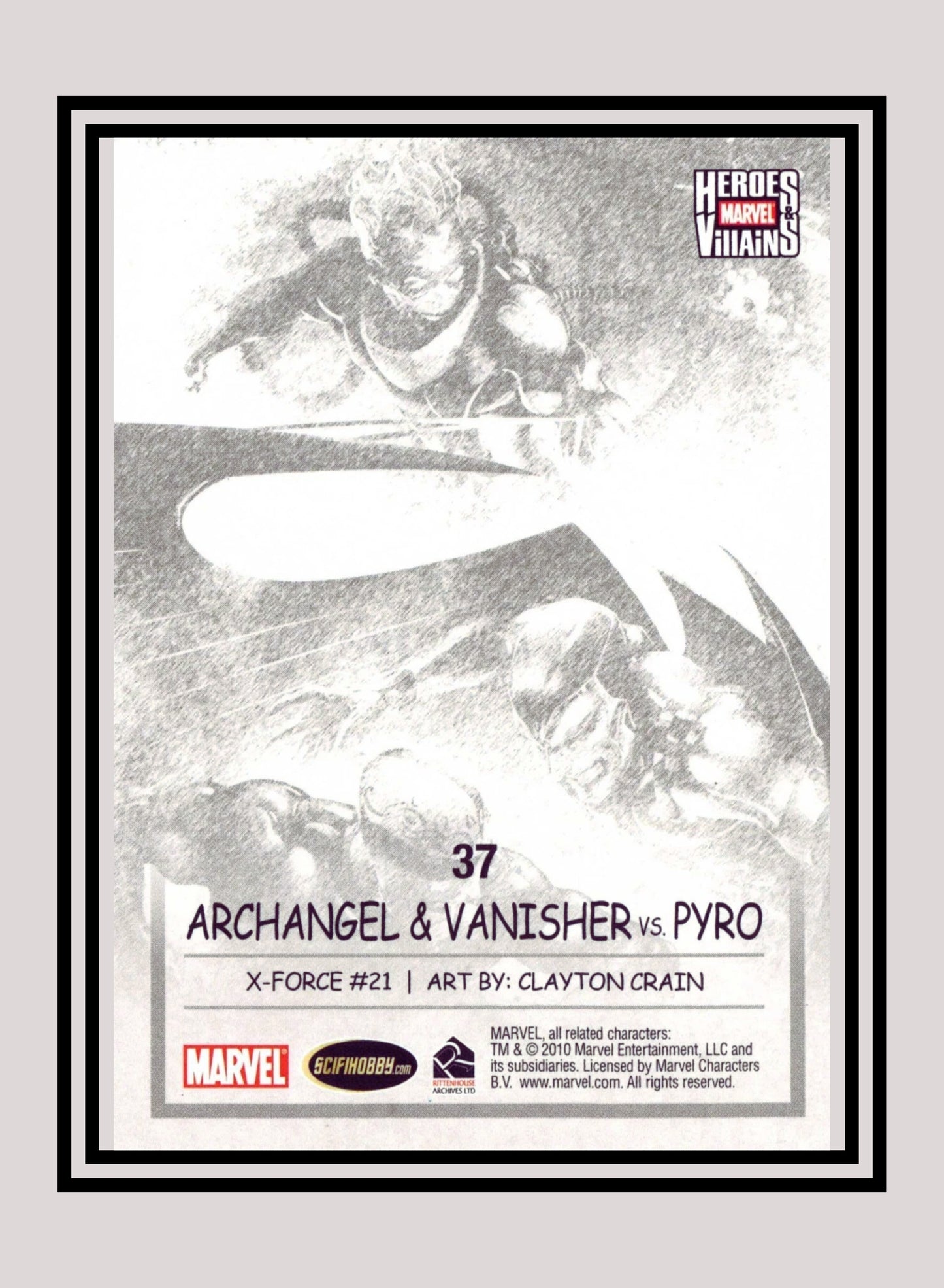 Marvel! 1x Archangel & Vanisher vs. Pyro - Base (#37 - 2010 Rittenhouse Marvel Heroes & Villains)