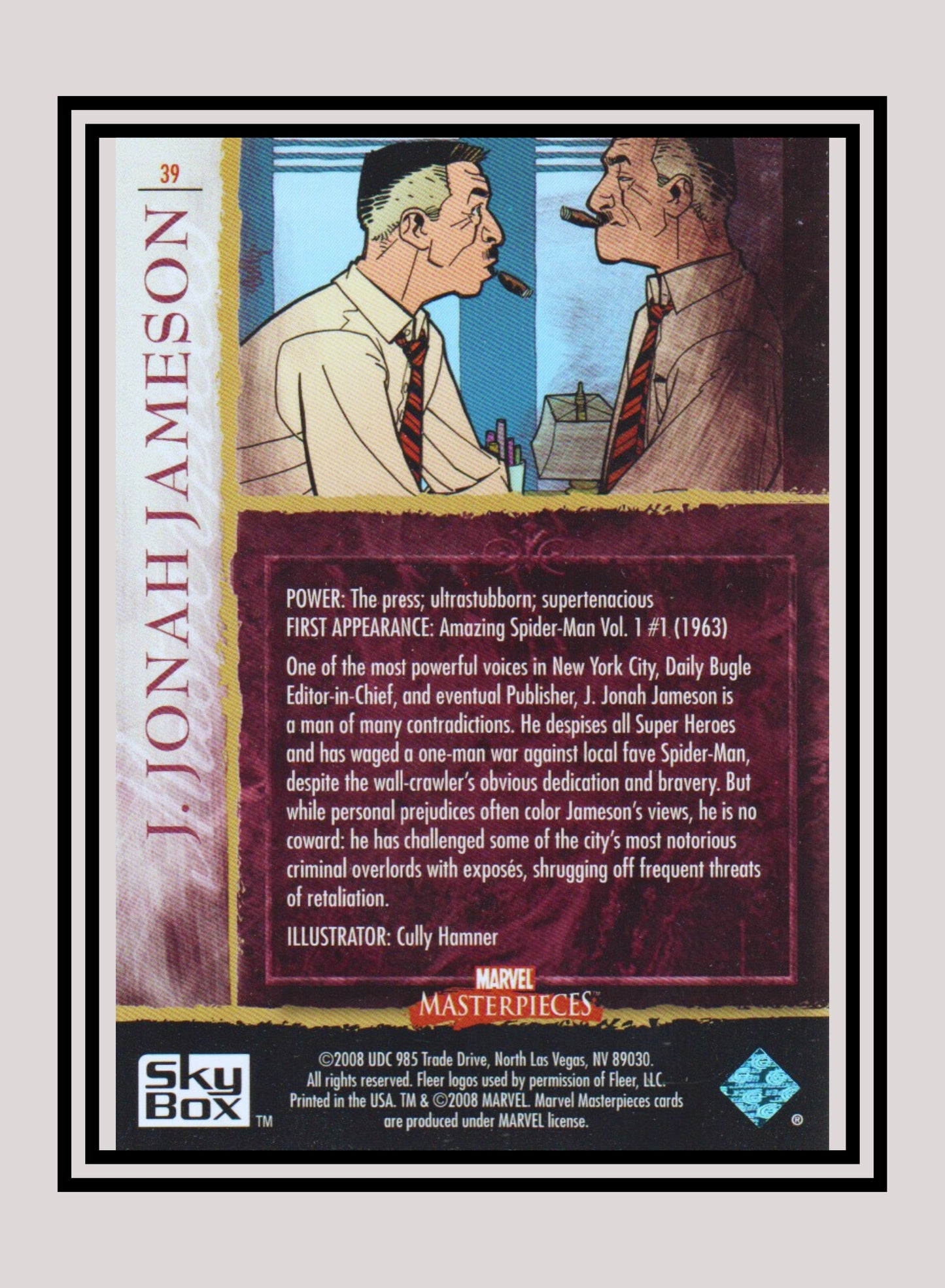 Marvel! 1x J. Jonah Jameson - Base (#39 - 2008 Upper Deck Marvel Masterpieces Series 2)