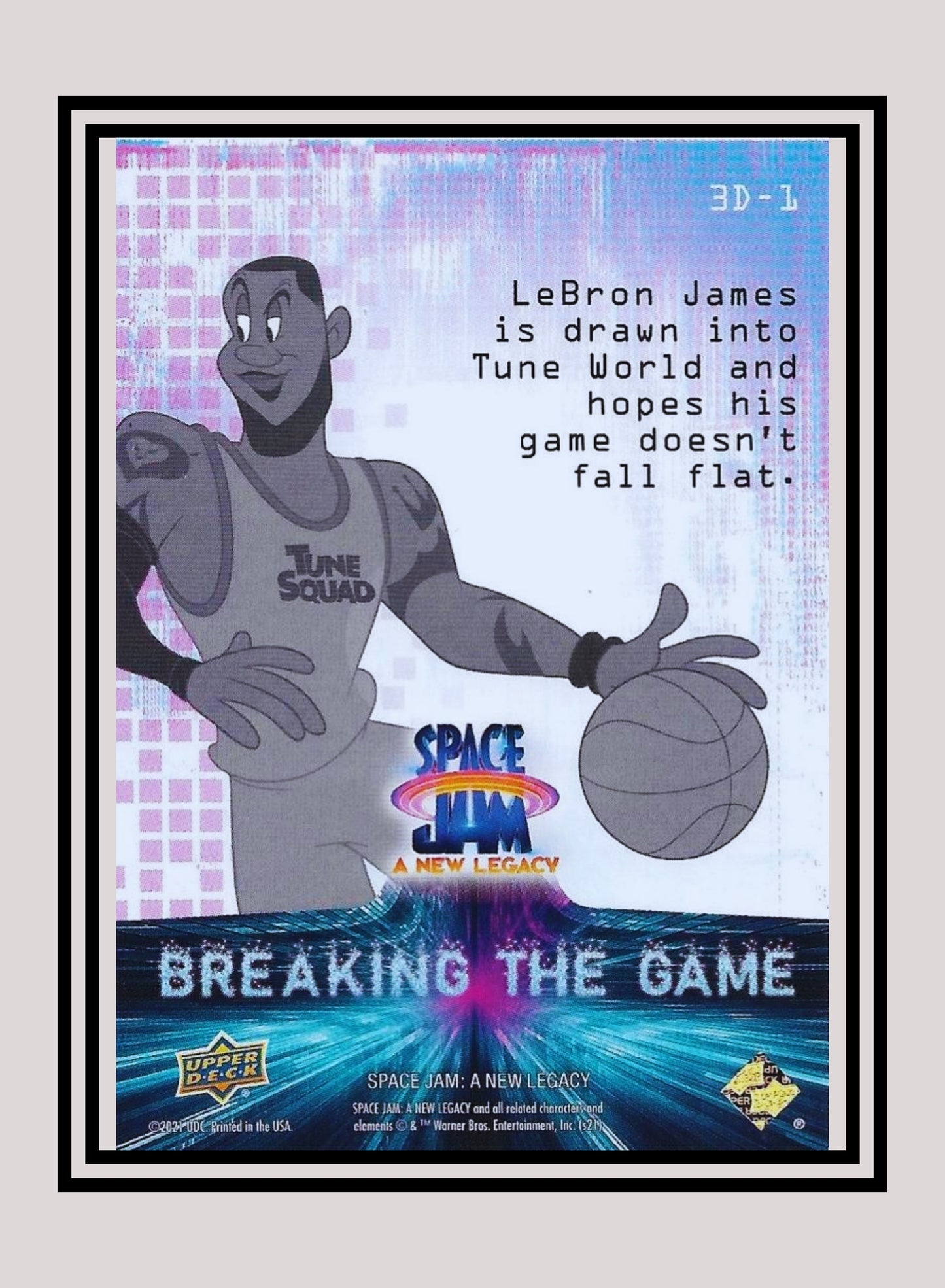 1x LeBron James Cartoon - 3D Lenticulars (3D-1 - 2021 Upper Deck Space Jam: A New Legacy)