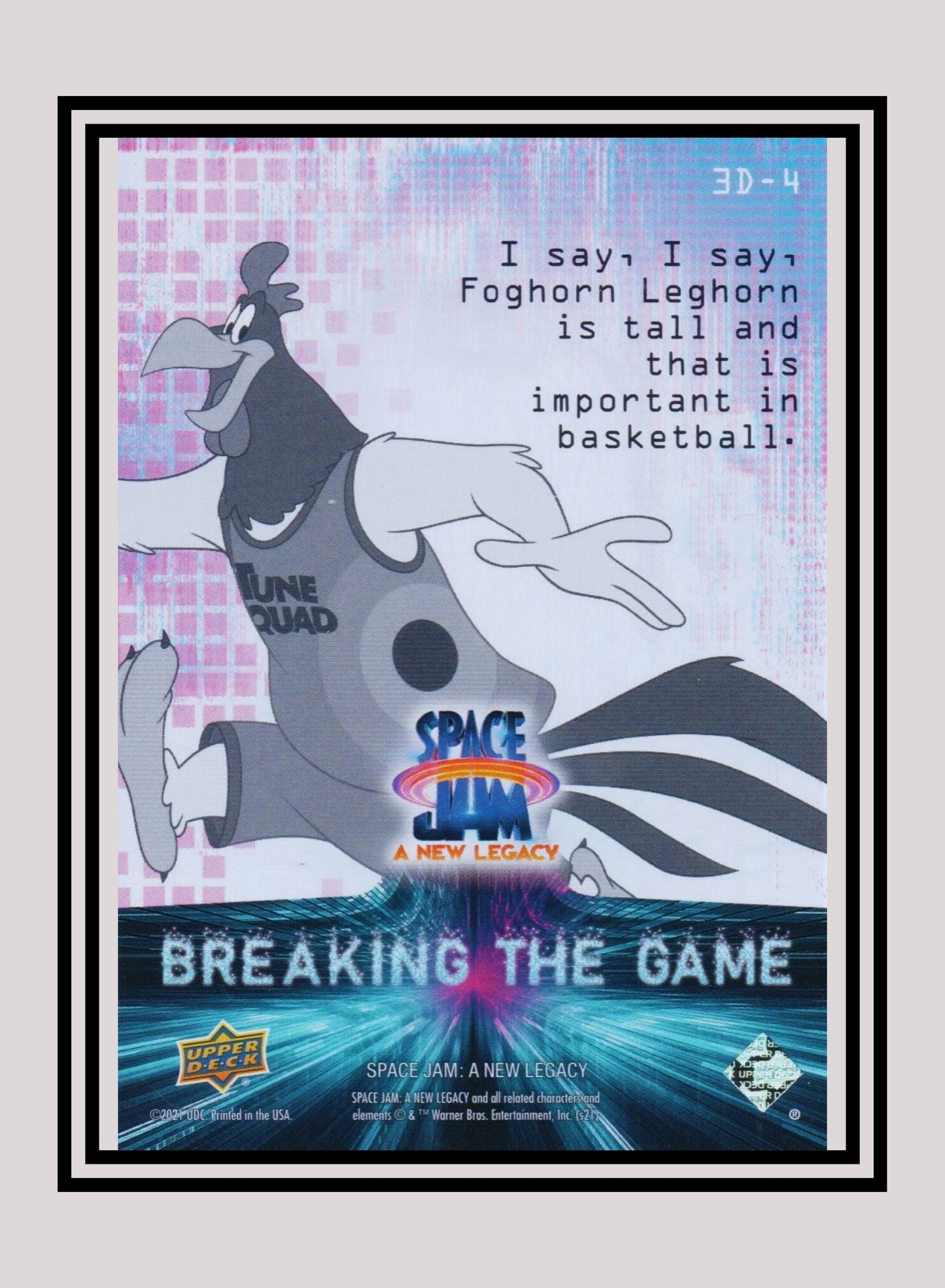 1x Foghorn Leghorn - 3D Lenticulars (3D-4 - 2021 Upper Deck Space Jam: A New Legacy)