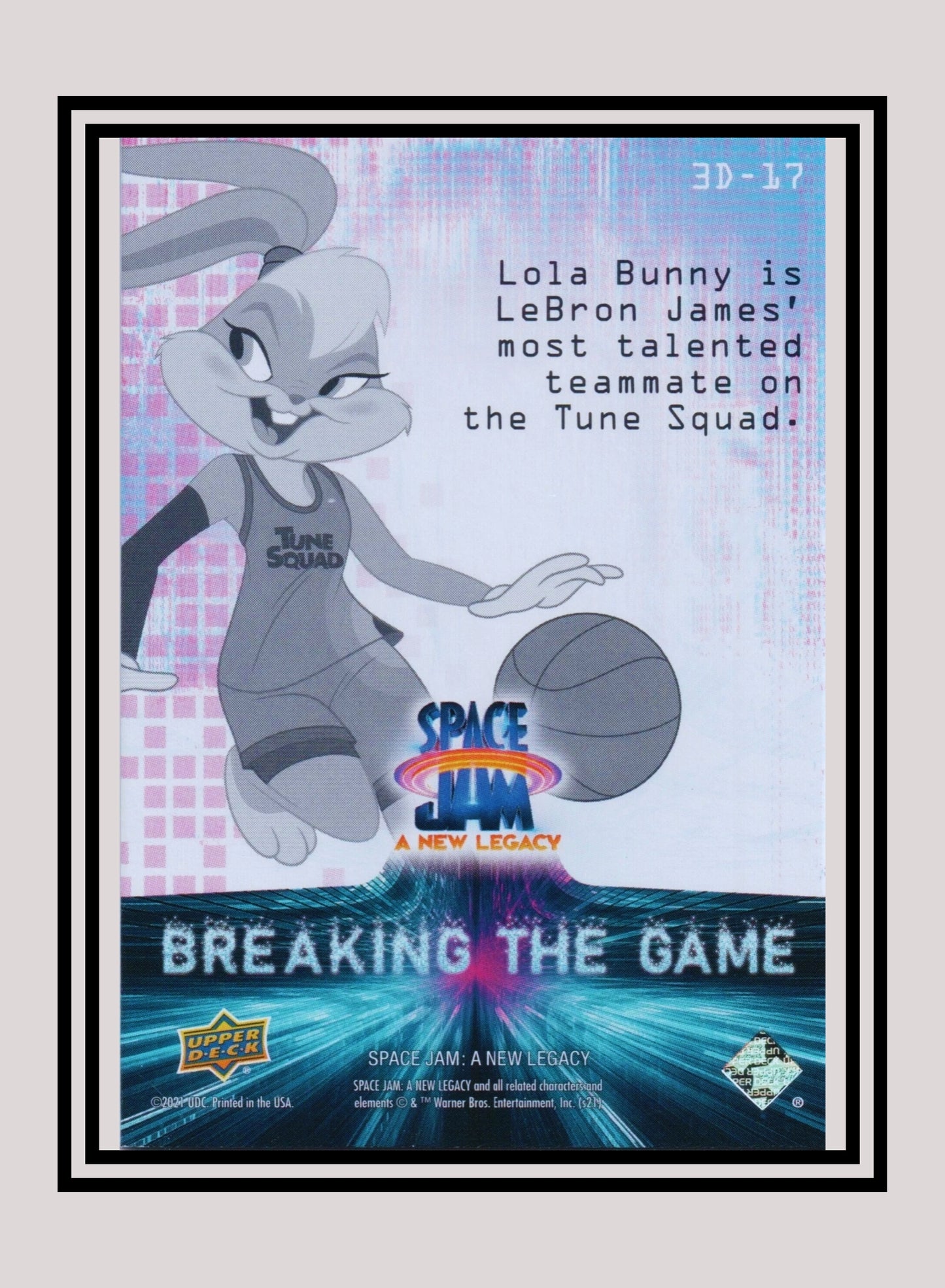 1x Lola Bunny - 3D Lenticulars (3D-17 - 2021 Upper Deck Space Jam: A New Legacy)