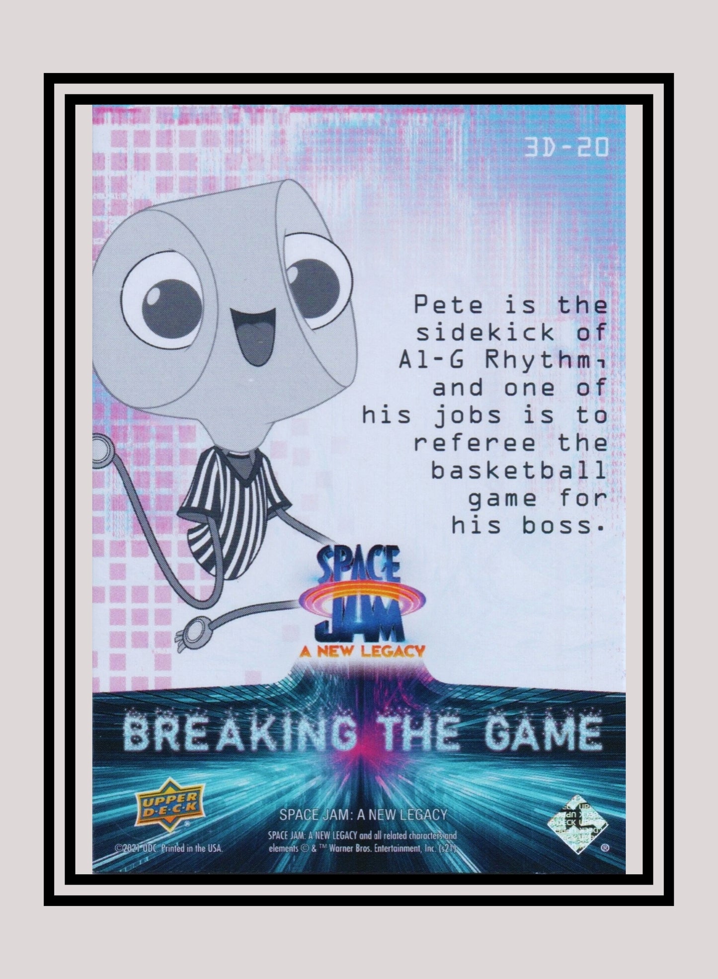 1x Pete - 3D Lenticulars (3D-20 - 2021 Upper Deck Space Jam: A New Legacy)