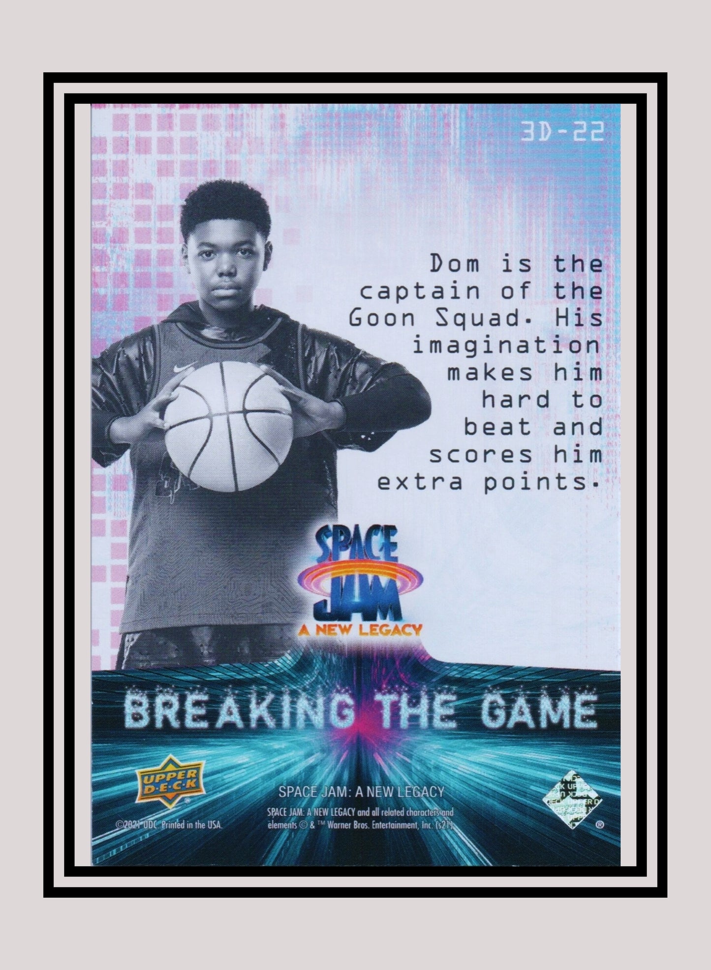 1x Dom - 3D Lenticulars (3D-22 - 2021 Upper Deck Space Jam: A New Legacy)