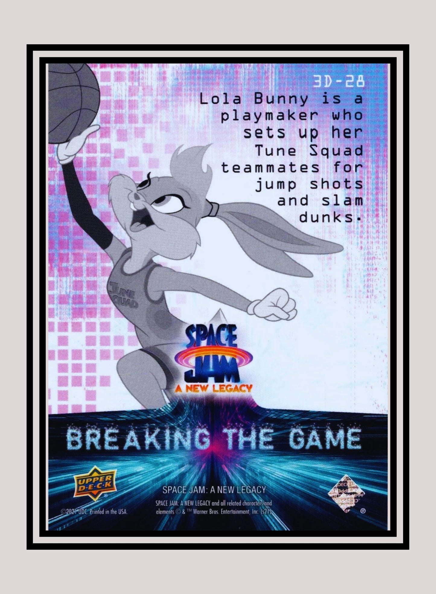 1x Lola Bunny - 3D Lenticulars (3D-28 - 2021 Upper Deck Space Jam: A New Legacy)