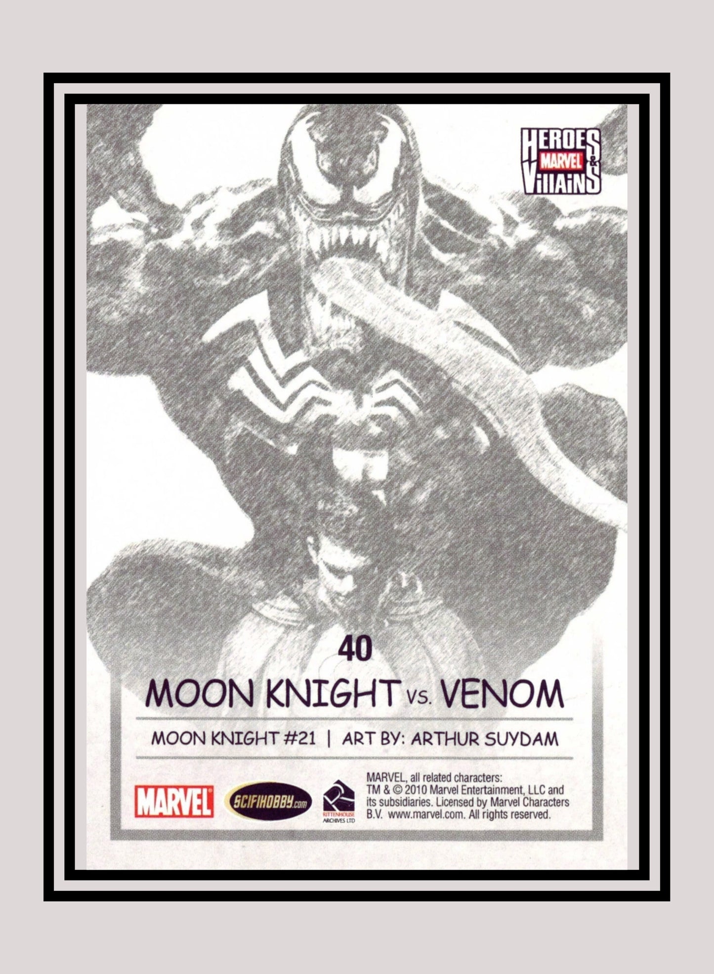 Marvel! 1x Moon Knight vs. Venom - Base (#40 - 2010 Rittenhouse Marvel Heroes & Villains)