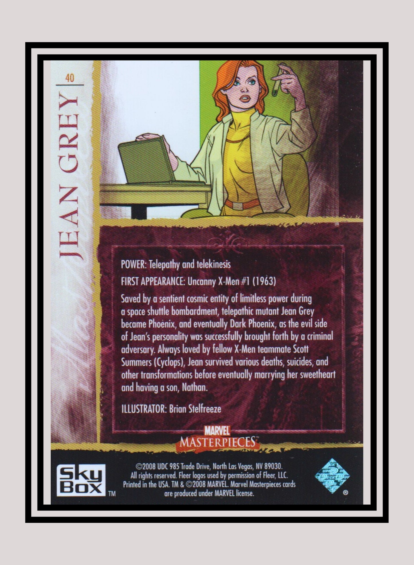 Marvel! 1x Jean Grey - Base (#40 - 2008 Upper Deck Marvel Masterpieces Series 2)