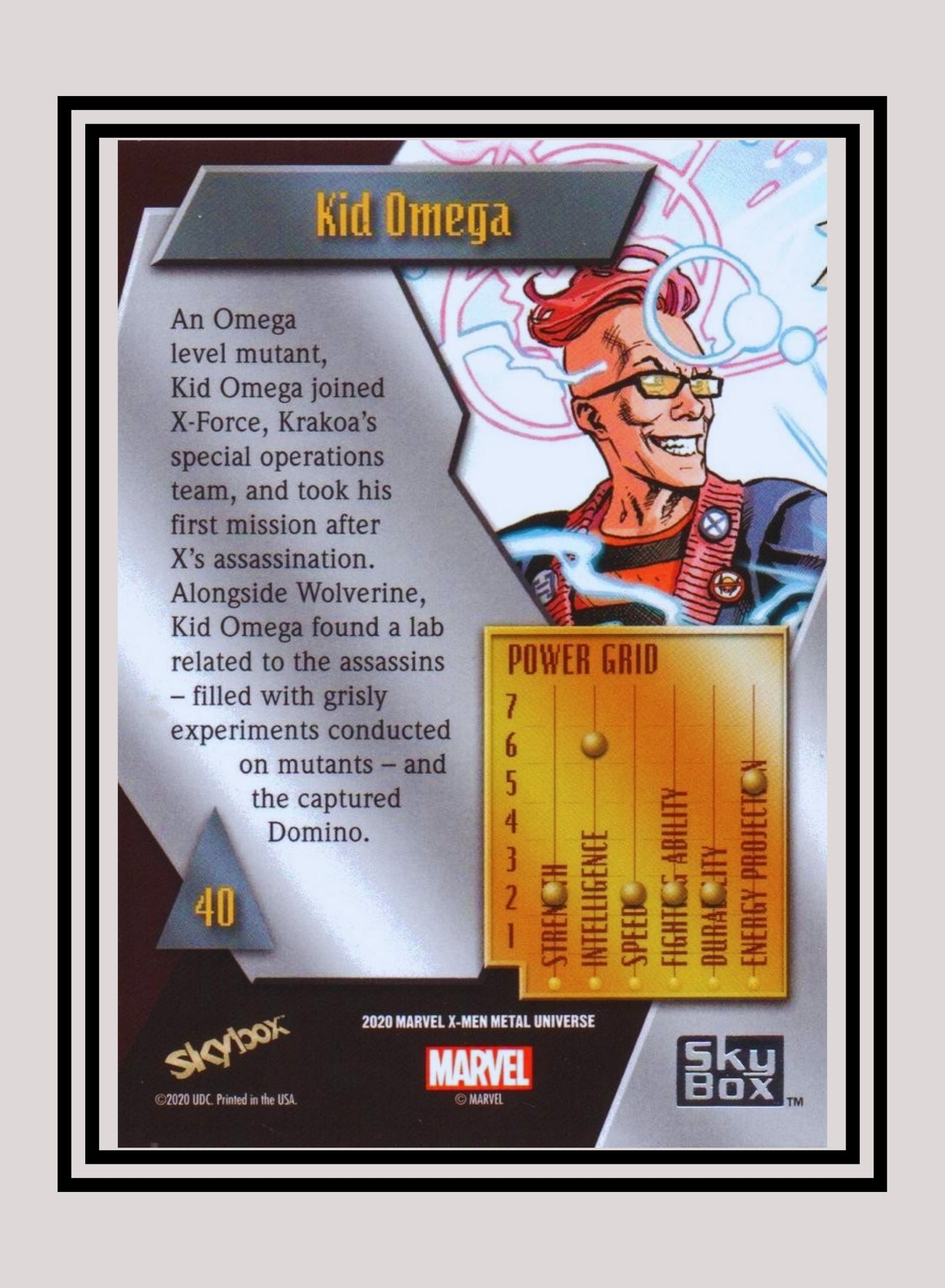 Marvel! 1x Kid Omega - Base Low Series (#040 - 2021 Upper Deck X-Men Metal Universe)