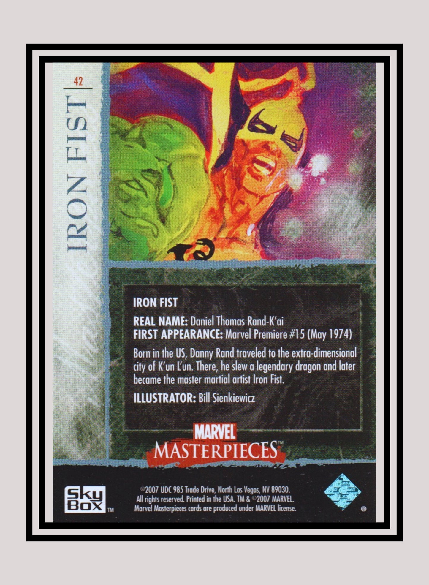 Marvel! 1x Iron Fist - Base (#42 - 2007 Upper Deck Marvel Masterpieces)