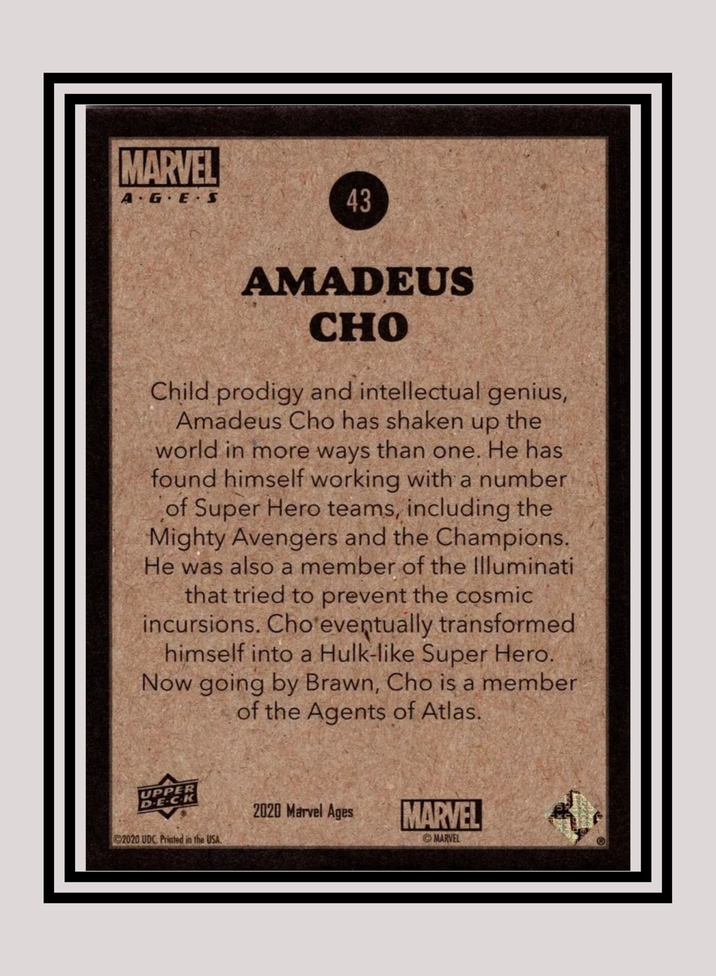 Marvel! 1x Amadeus Cho - Base (#043 - 2020 Upper Deck Marvel Ages)