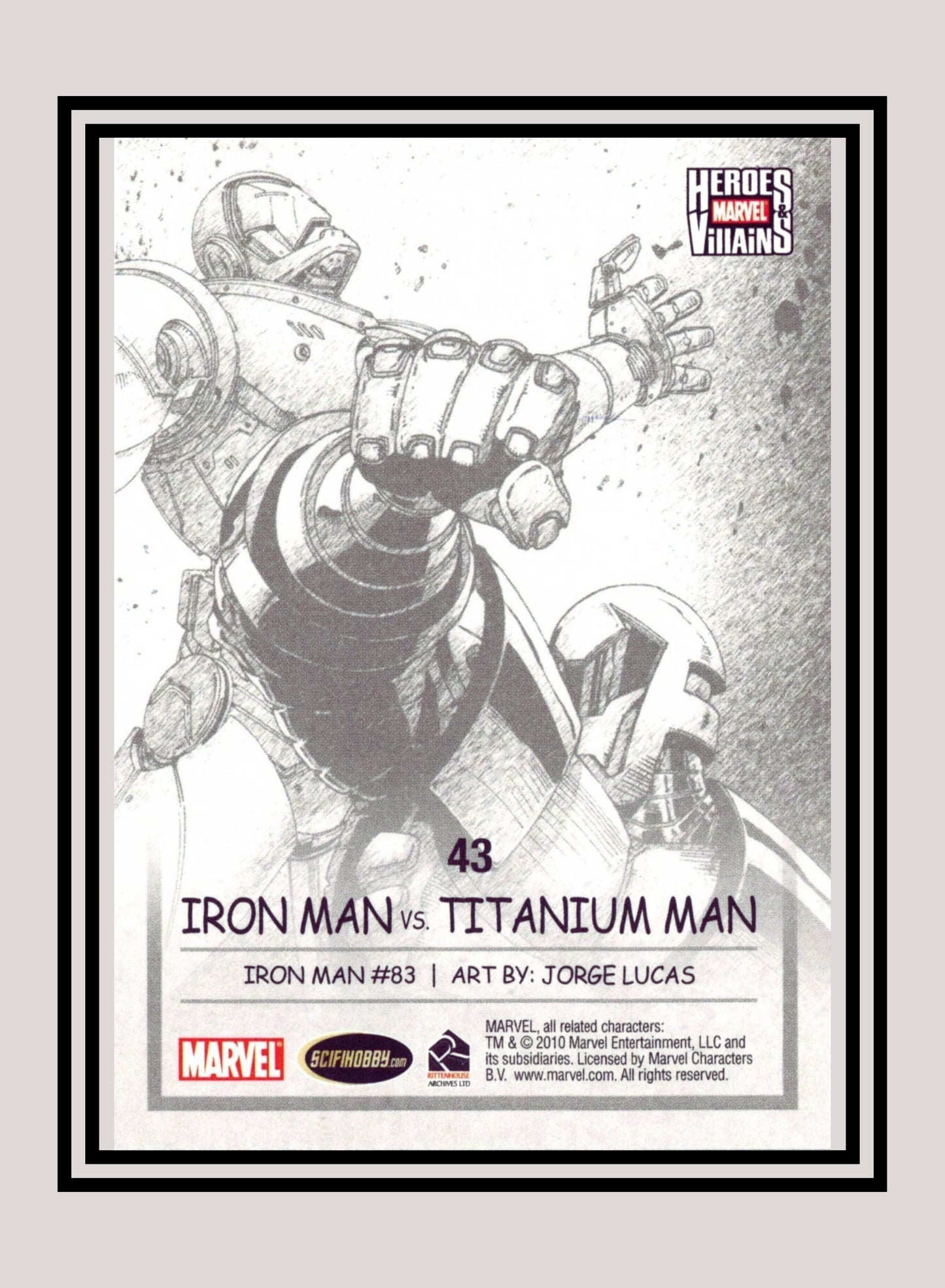 Marvel! 1x Iron Man vs. Titanium Man - Base (#43 - 2010 Rittenhouse Marvel Heroes & Villains)