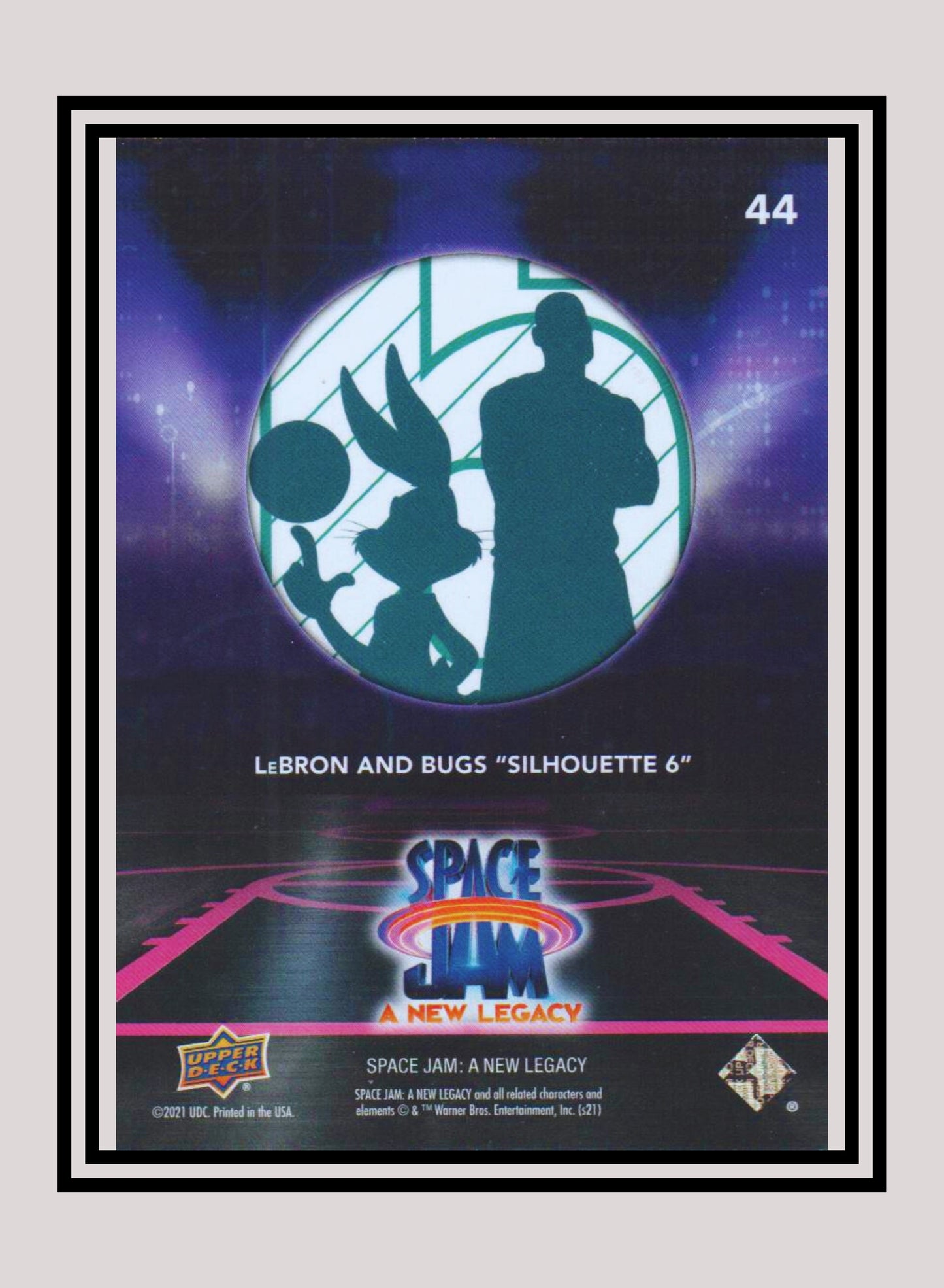 1x LeBron and Bugs "Silhouette 6" - Base/Blue Parallel (#44 - 2021 Upper Deck Space Jam: A New Legacy)