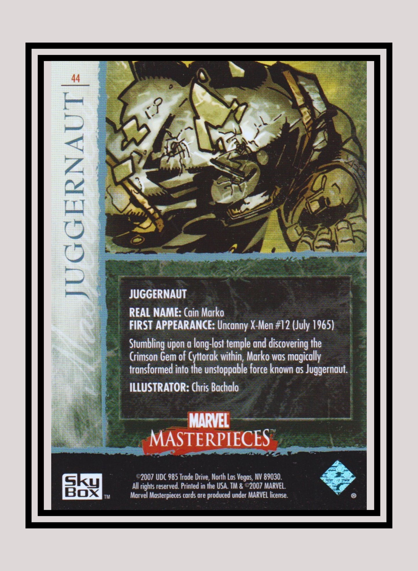 Marvel! 1x Juggernaut - Base (#44 - 2007 Upper Deck Marvel Masterpieces)