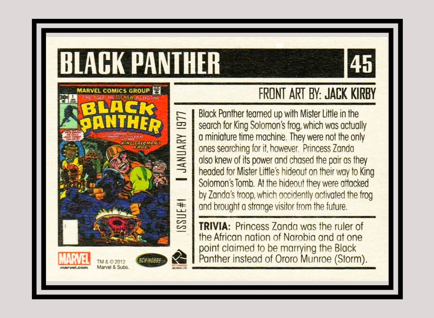 Marvel! 1x Black Panther #1 - Base (#45 - 2012 Rittenhouse Marvel Bronze Age)