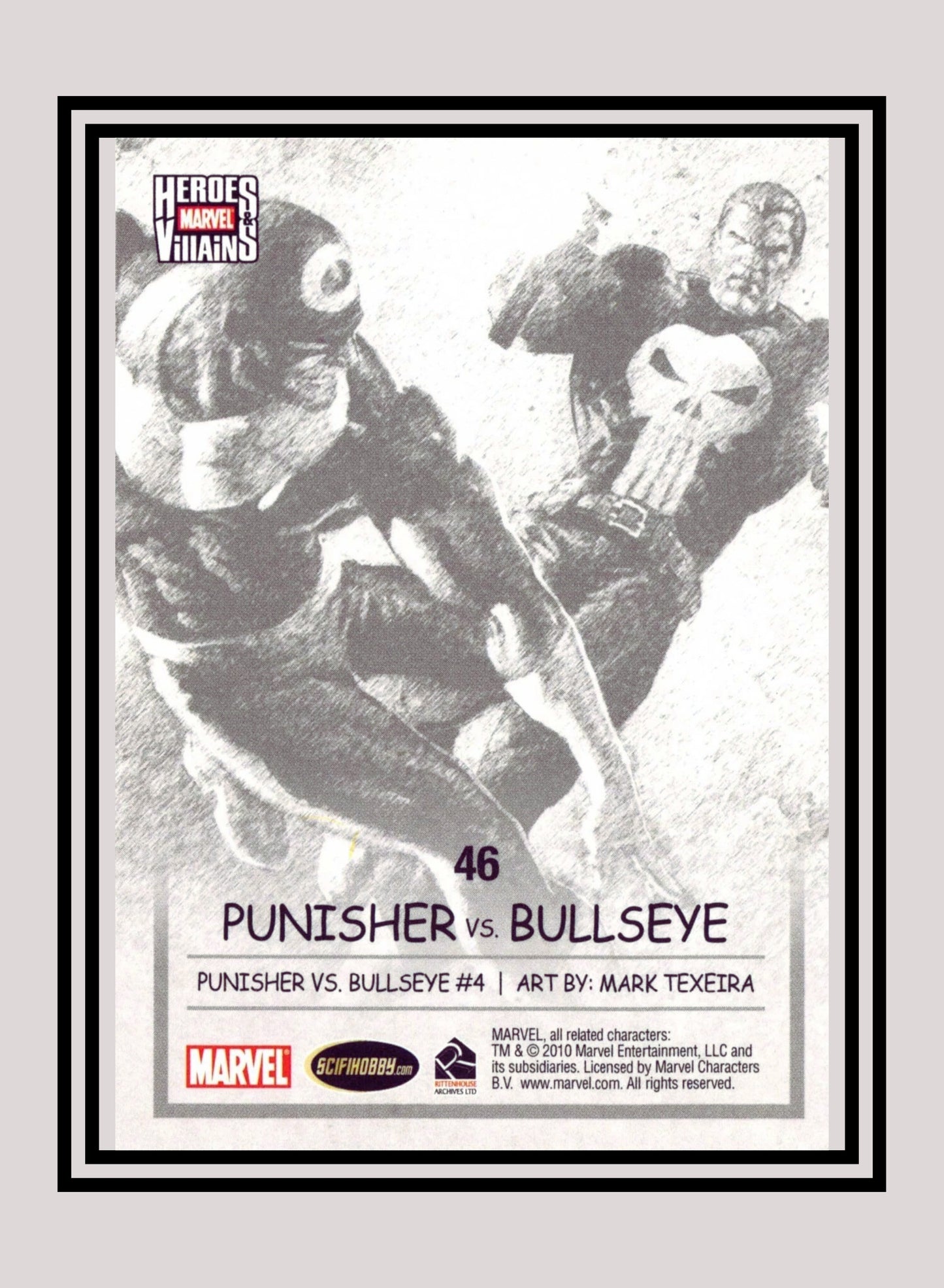 Marvel! 1x Punisher vs. Bullseye - Base (#46 - 2010 Rittenhouse Marvel Heroes & Villains)