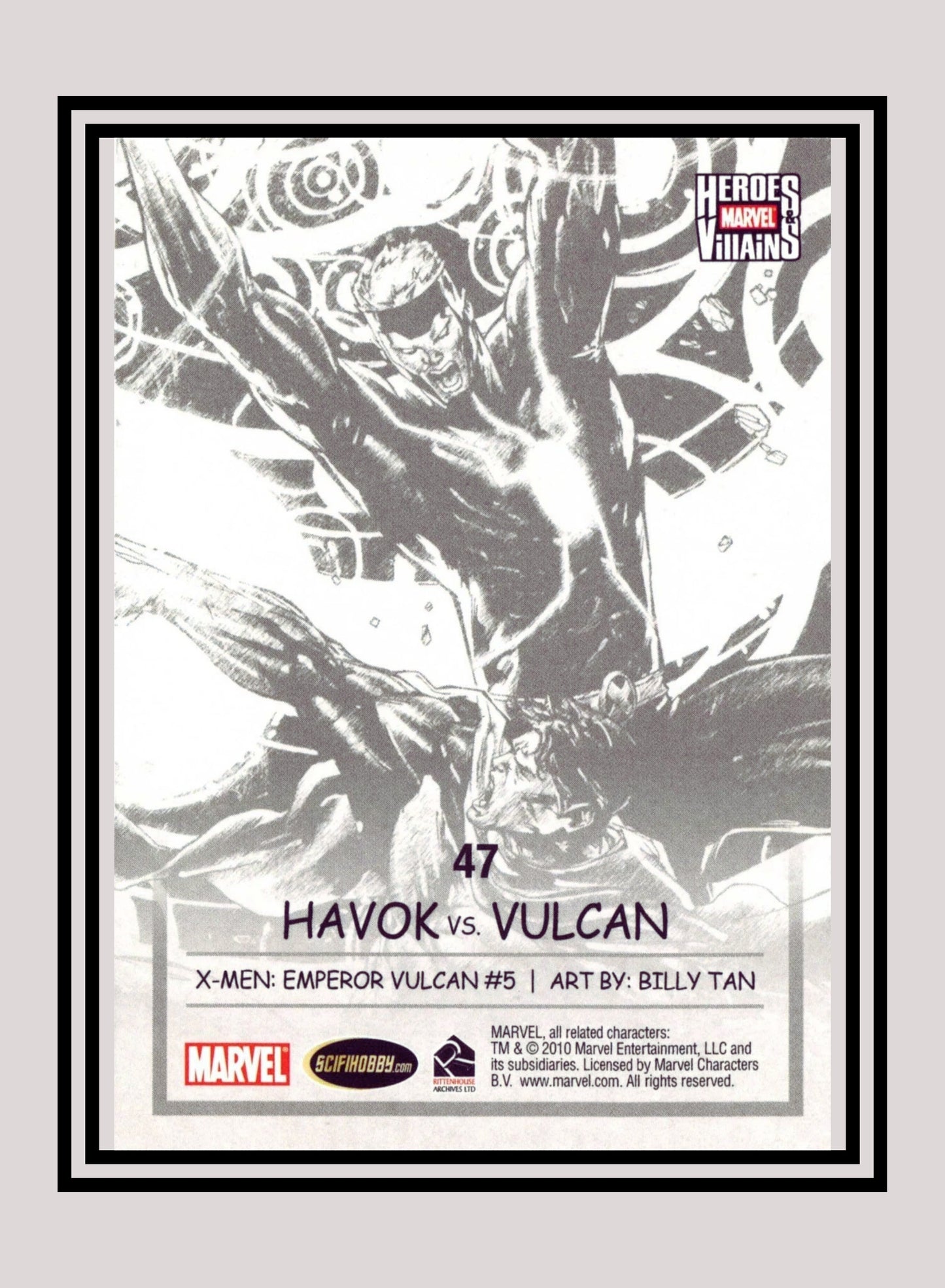 Marvel! 1x Havok vs. Vulcan - Base (#47 - 2010 Rittenhouse Marvel Heroes & Villains)