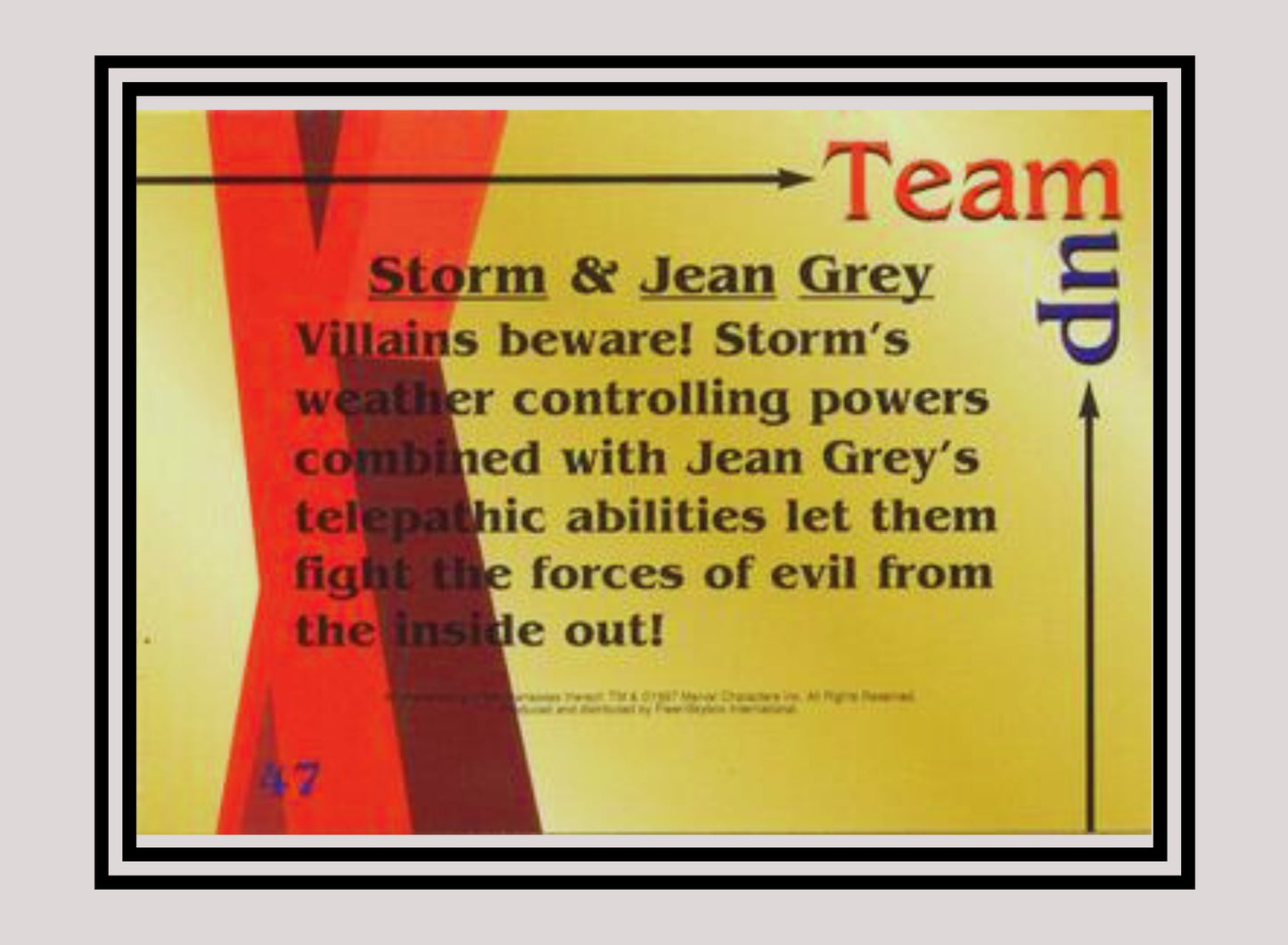 Marvel! 1x Storm & Jean Grey - Base (#47 - 1997 Fleer X-Men International)