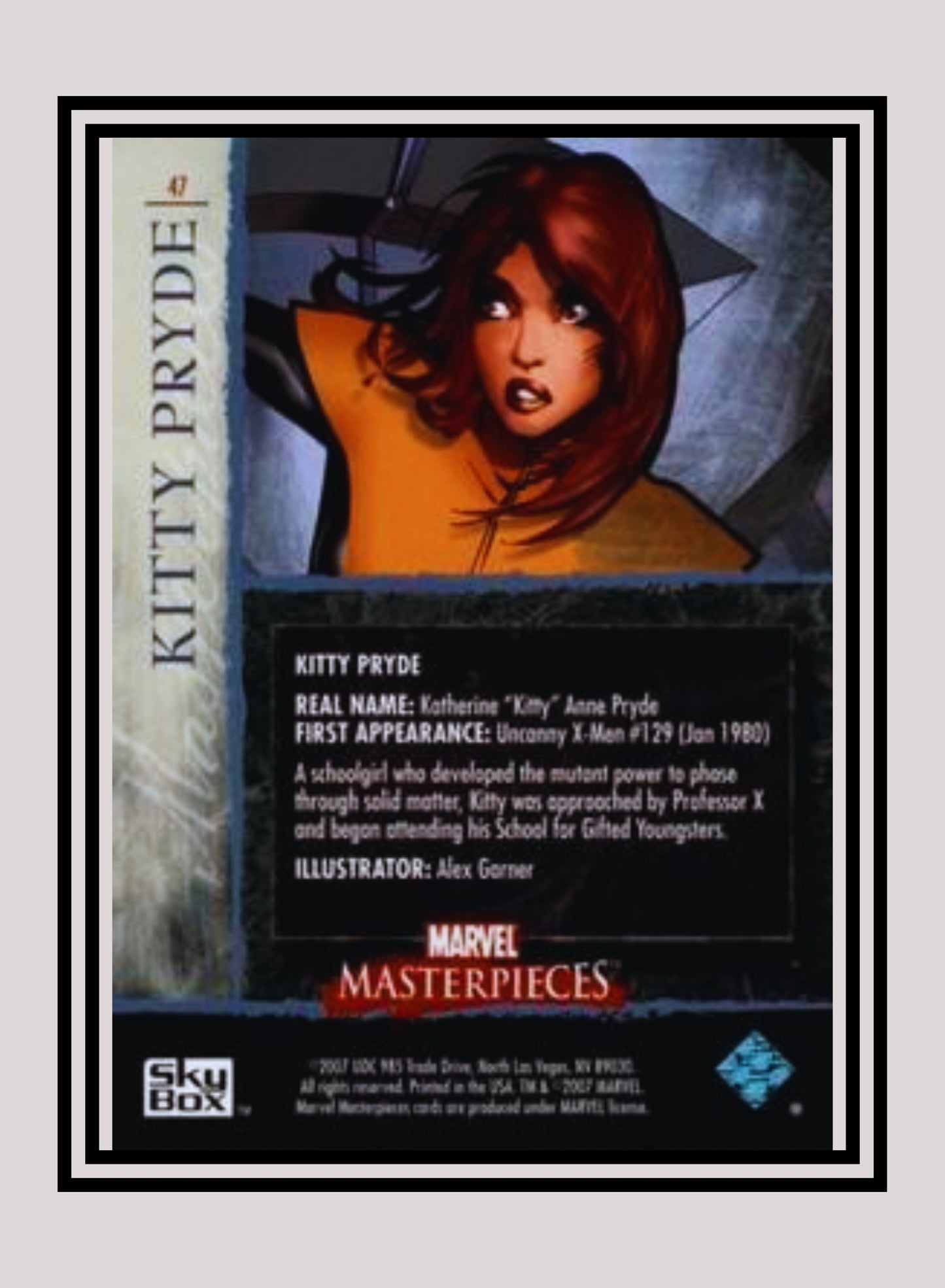 Marvel! 1x Kitty Pryde - Base (#47 - 2007 Upper Deck Marvel Masterpieces)
