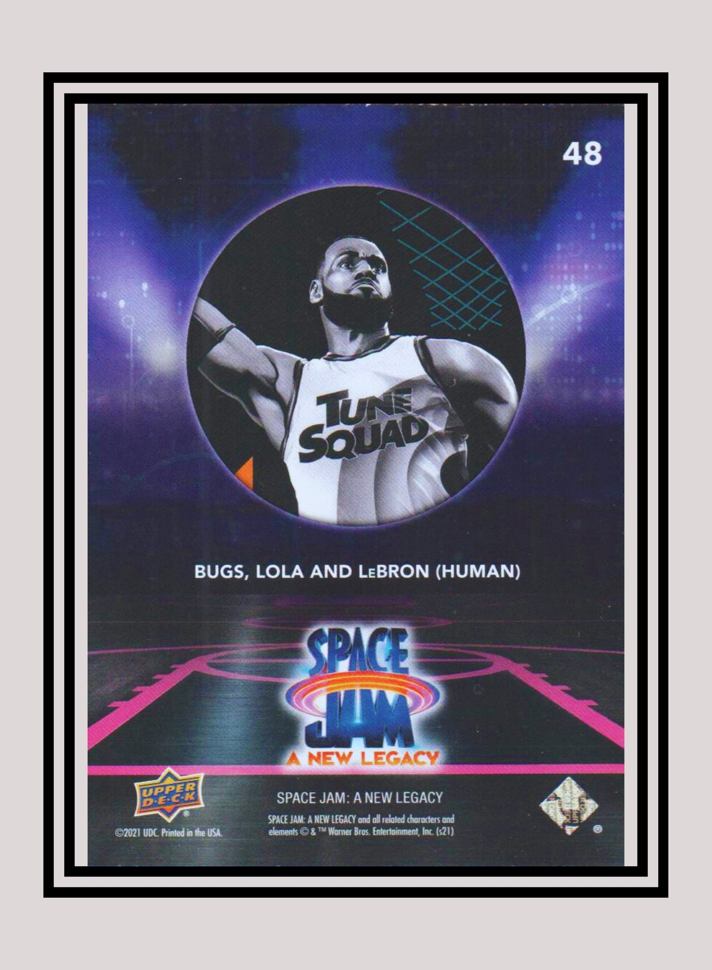 1x Bugs, Lola and LeBron - Base/Blue Parallel (#48 - 2021 Upper Deck Space Jam: A New Legacy)