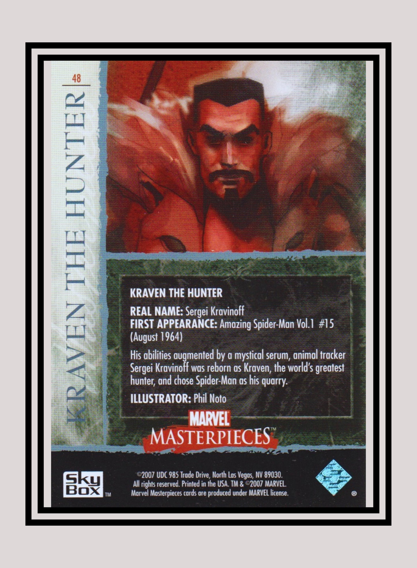 Marvel! 1x Kraven the Hunter - Base (#48 - 2007 Upper Deck Marvel Masterpieces)