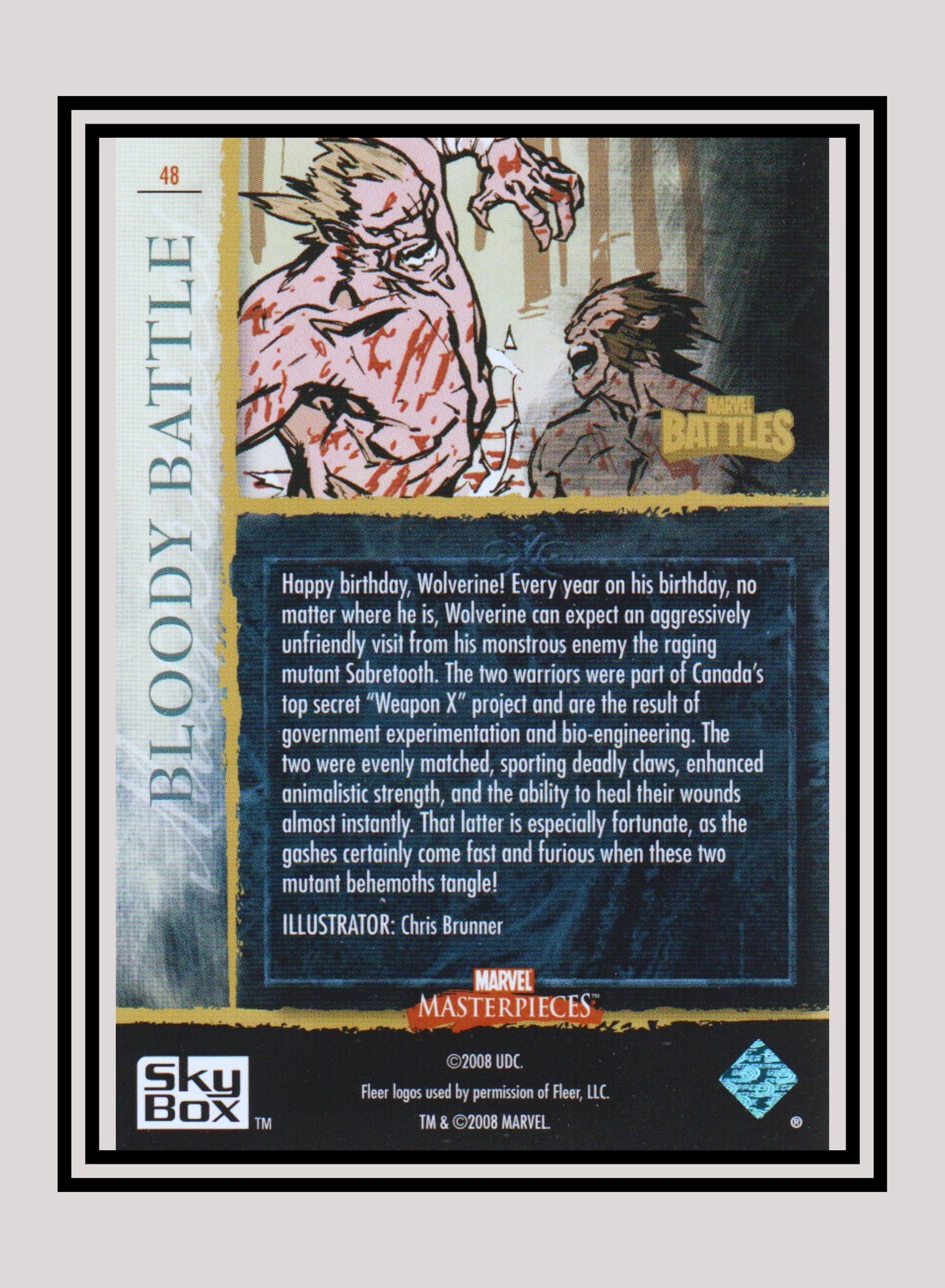 Marvel! 1x Bloody Battle - Base (#48 - 2008 Upper Deck Marvel Masterpieces Series 3)