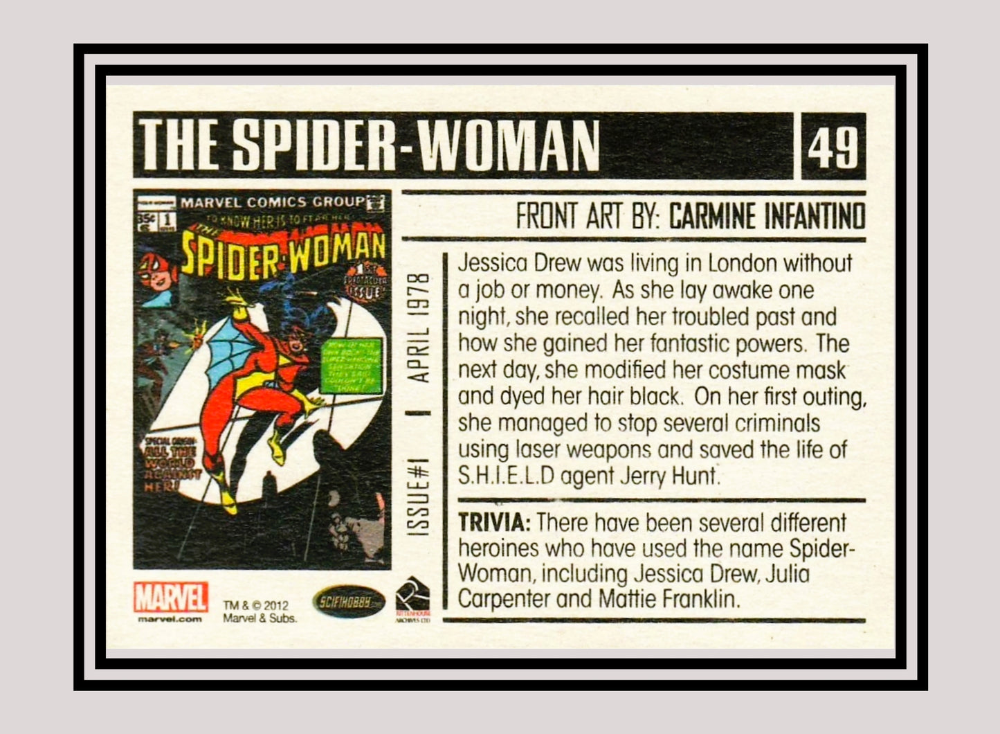 Marvel! 1x Spider-Woman #1 - Base (#49 - 2012 Rittenhouse Marvel Bronze Age)