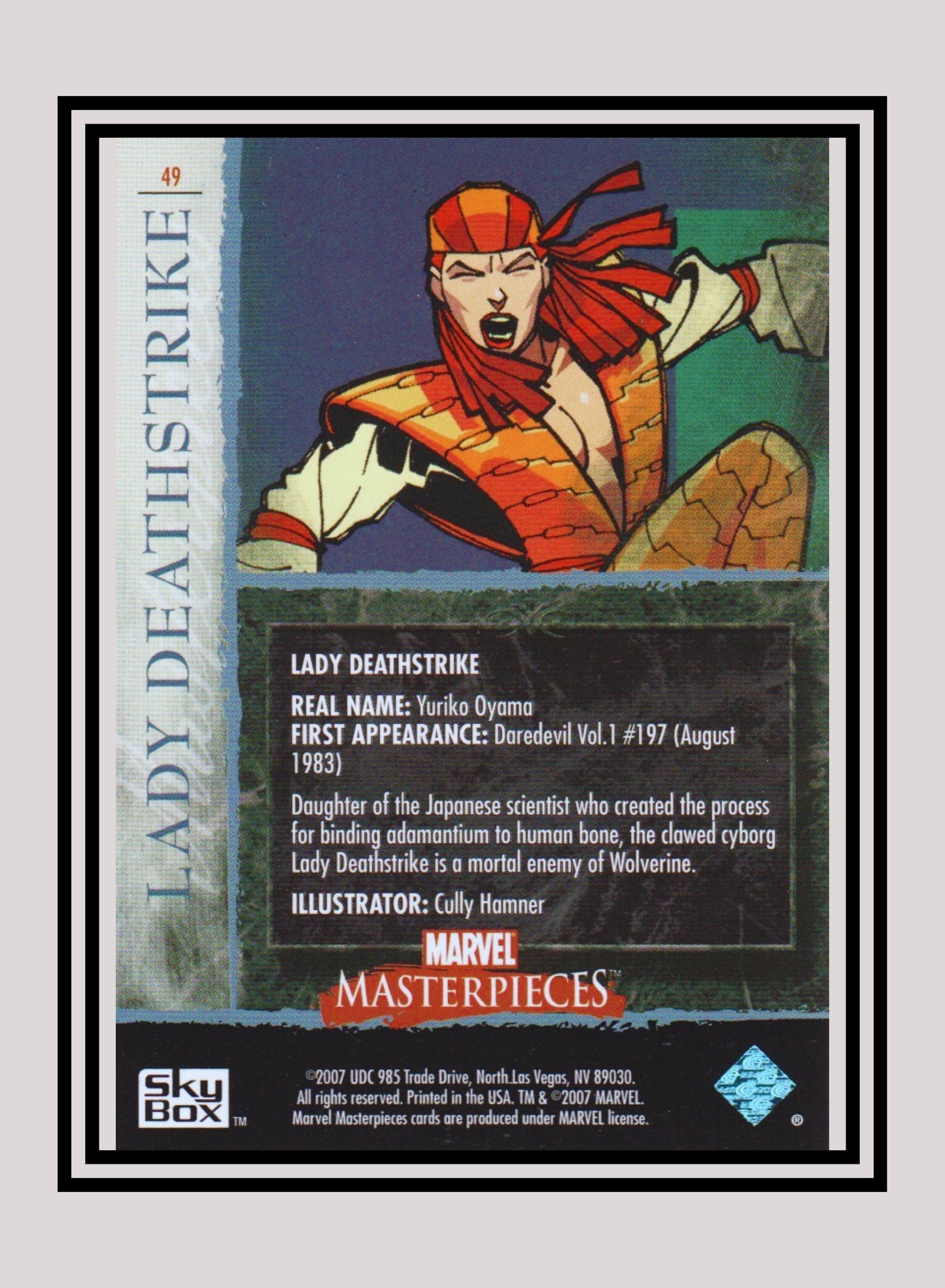Marvel! 1x Lady Deathstrike - Base (#49 - 2007 Upper Deck Marvel Masterpieces)