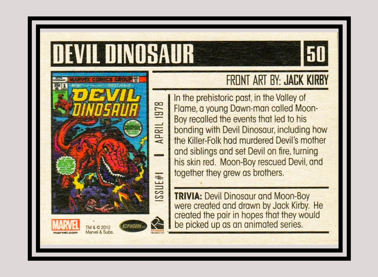 Marvel! 1x Devil Dinosaur #1 - Base (#50 - 2012 Rittenhouse Marvel Bronze Age)