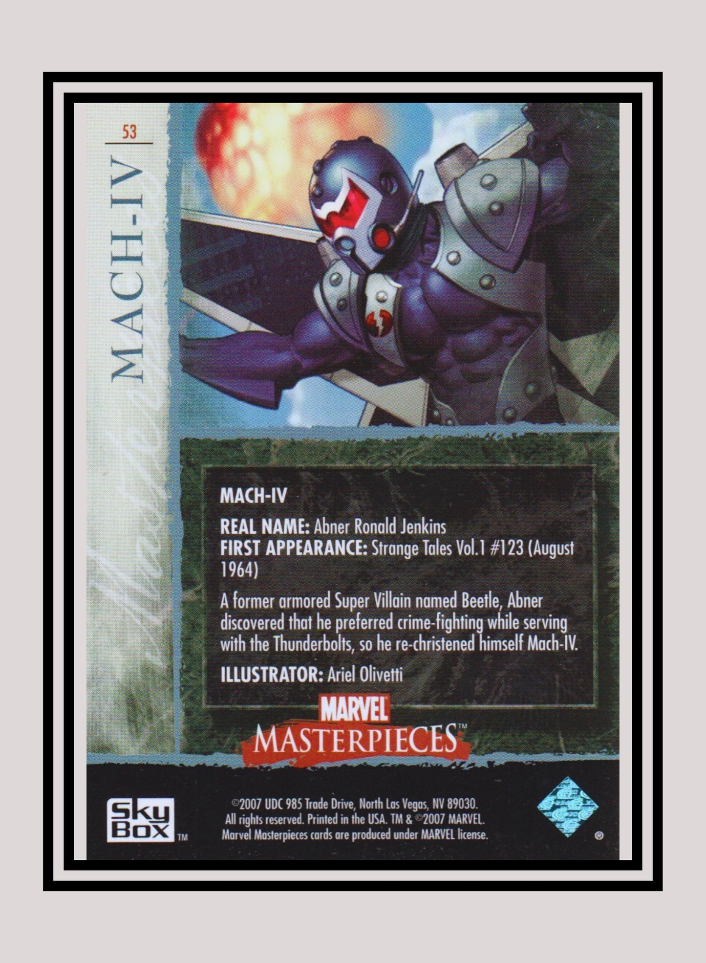 Marvel! 1x Mach-IV - Base (#53 - 2007 Upper Deck Marvel Masterpieces)