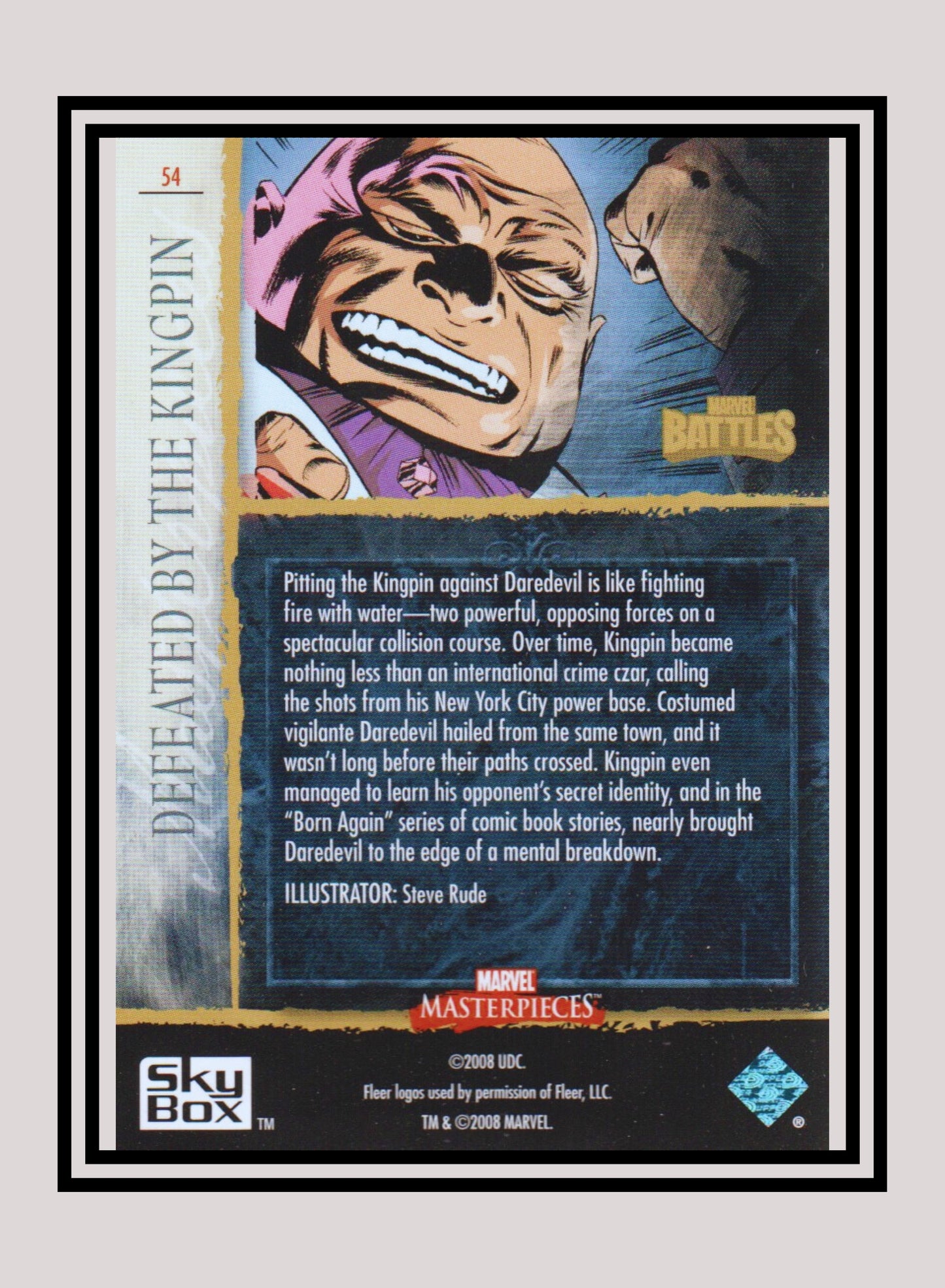 Marvel! 1x Defeated by The Kingpin - Base (#54 - 2008 Upper Deck Marvel Masterpieces Series 3)