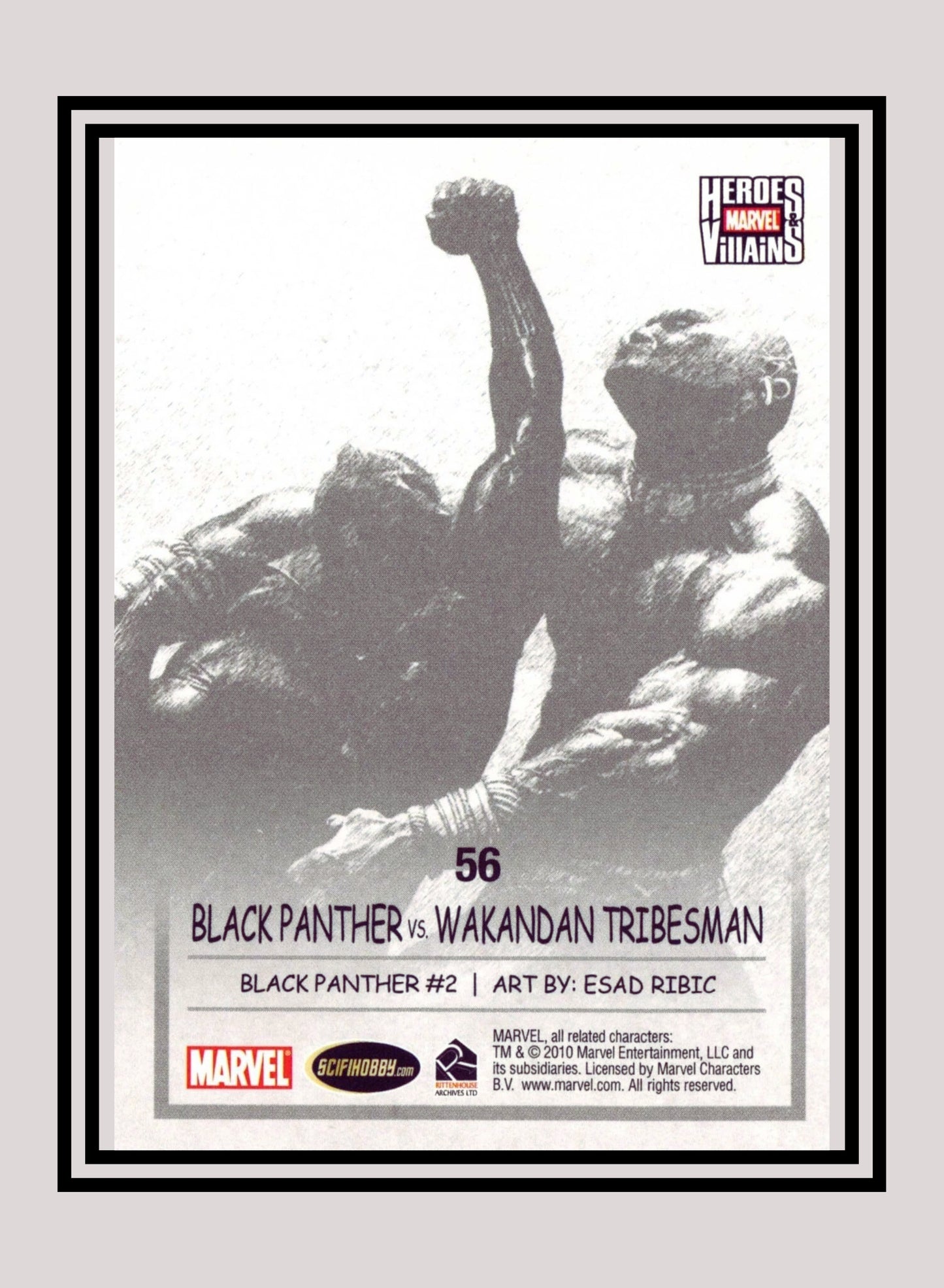 Marvel! 1x Black Panther vs. Wakandan Tribesman - Base (#56 - 2010 Rittenhouse Marvel Heroes & Villains)