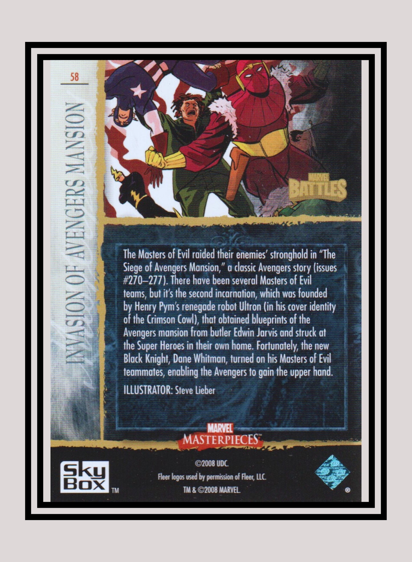 Marvel! 1x Invasion of Avengers Mansion - Base (#58 - 2008 Upper Deck Marvel Masterpieces Series 3)