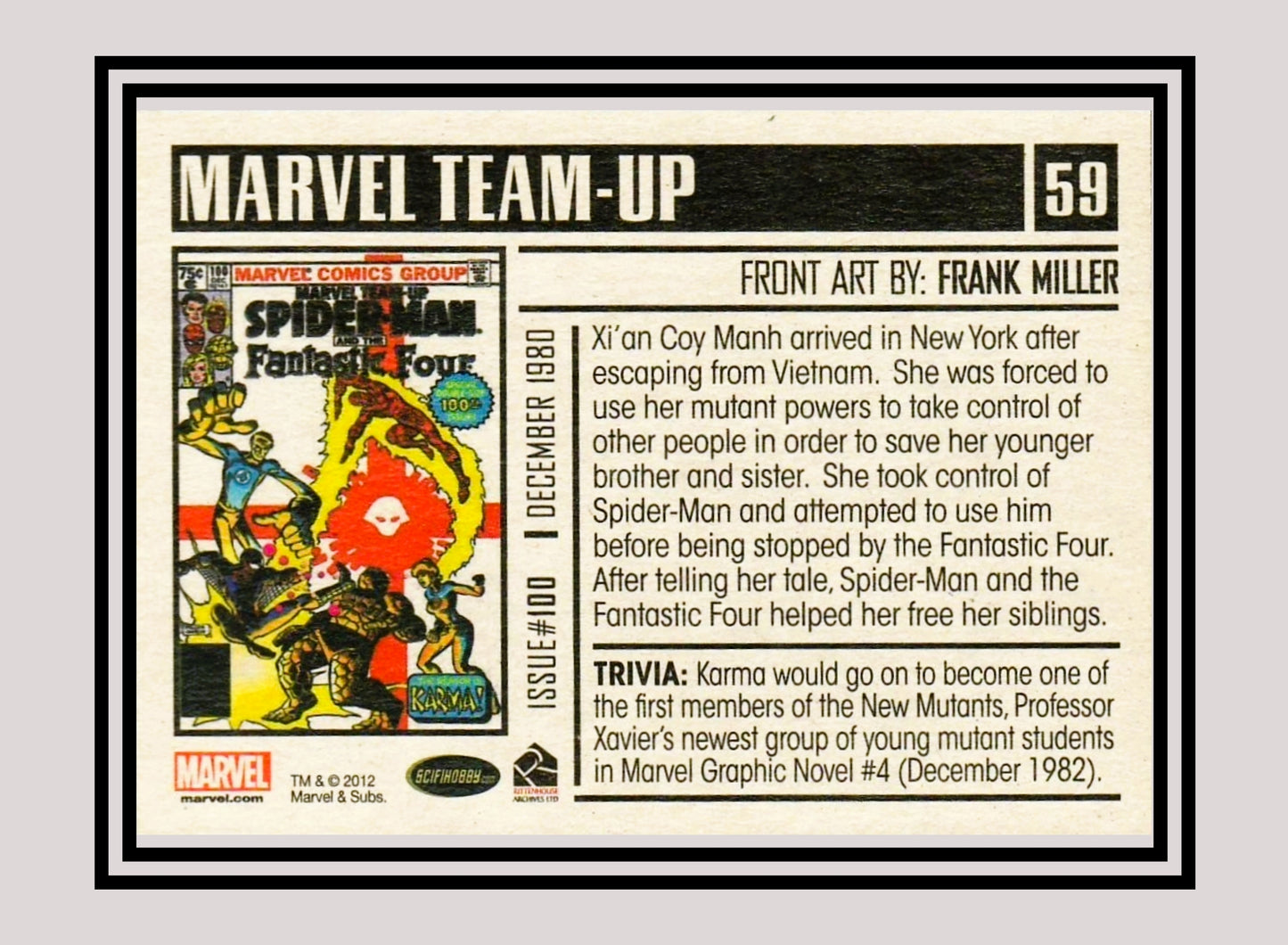 Marvel! 1x Marvel Team-Up #100: Spider-Man/Fantastic Four - Base (#59 - 2012 Rittenhouse Marvel Bronze Age)