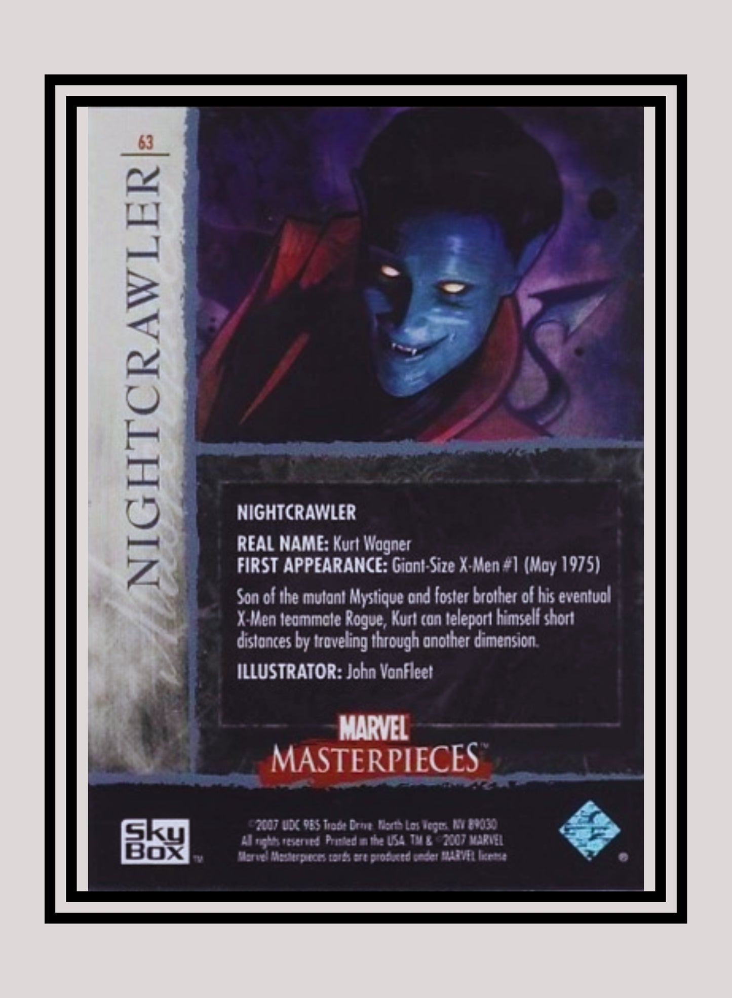 Marvel! 1x Nightcrawler - Base (#63 - 2007 Upper Deck Marvel Masterpieces)