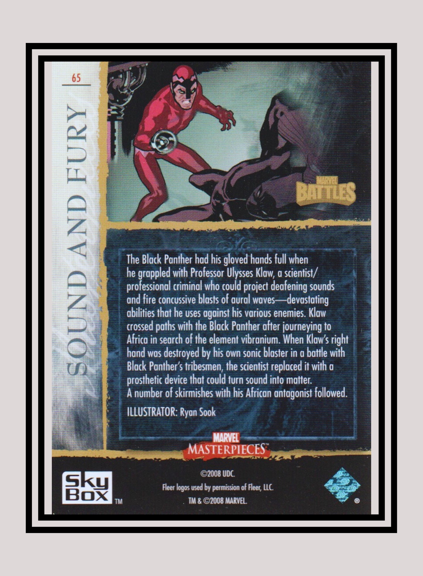 Marvel! 1x Sound and Fury - Base (#65 - 2008 Upper Deck Marvel Masterpieces Series 3)