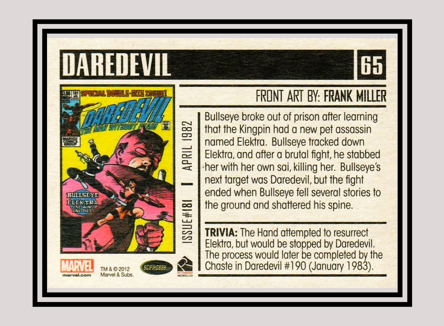 Marvel! 1x Daredevil #181 - Base (#65 - 2012 Rittenhouse Marvel Bronze Age)